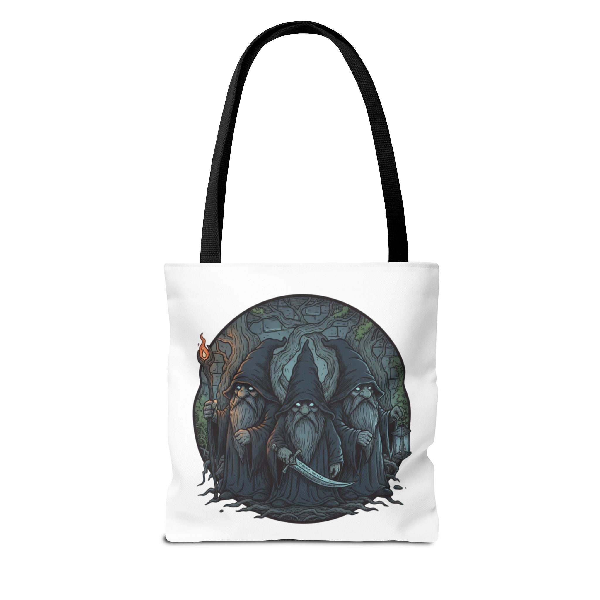 Mystic Grove Wizards Tote Bag — Fantasy Circle Art All-Over Print