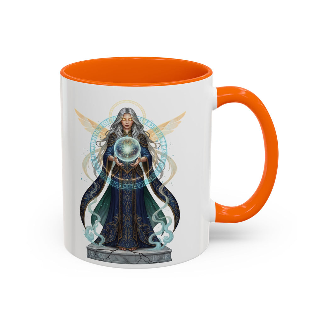 Mystic Oracle Coffee Mug — Woman with Crystal Ball Accent Mug