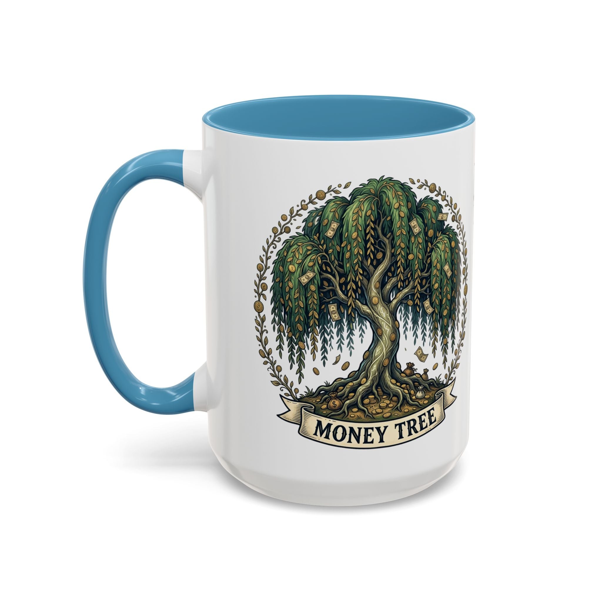 Money Tree Accent Coffee Mug — Inspirational 11/15oz Ceramic Mug with "Money Tree" Design
