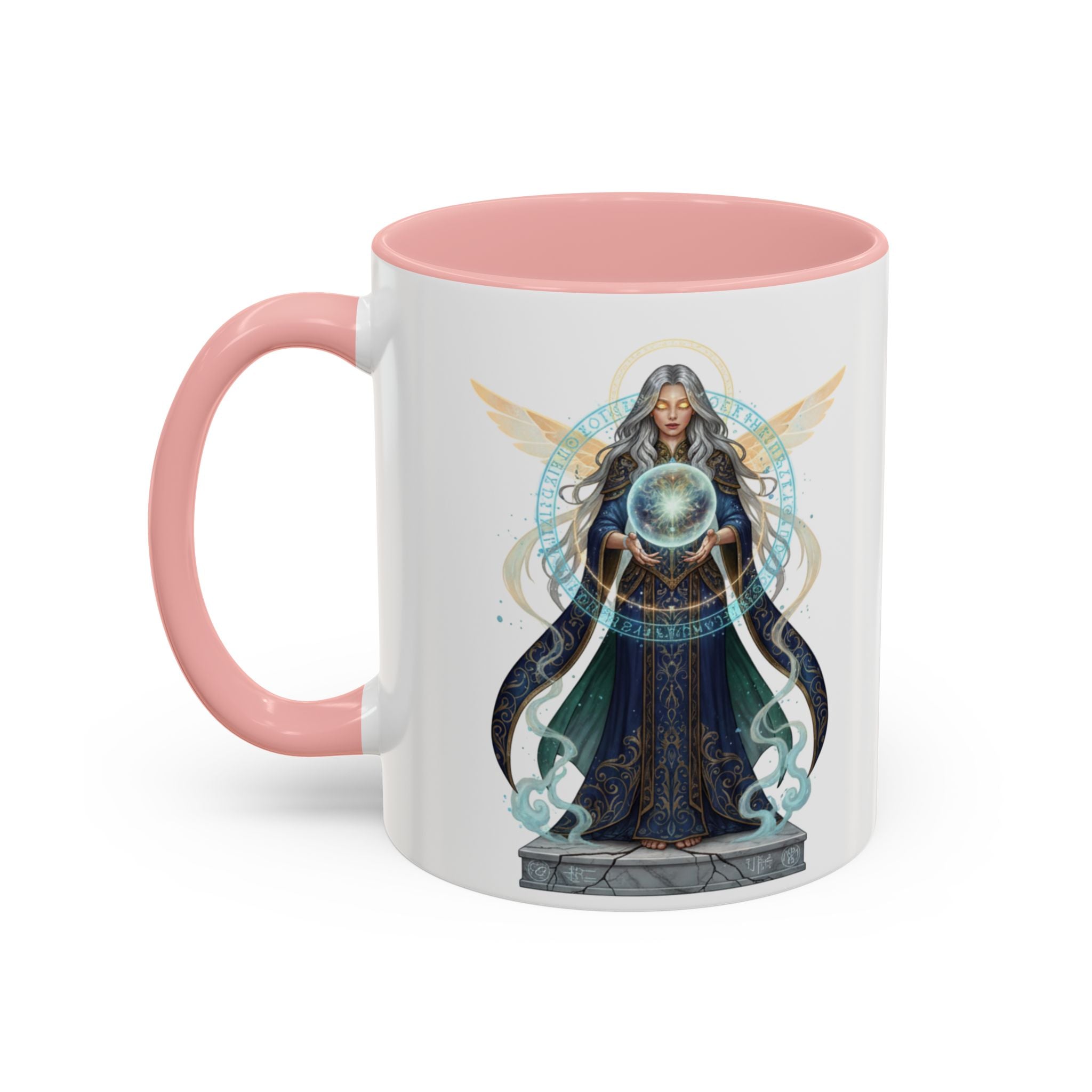 Mystic Oracle Coffee Mug — Woman with Crystal Ball Accent Mug