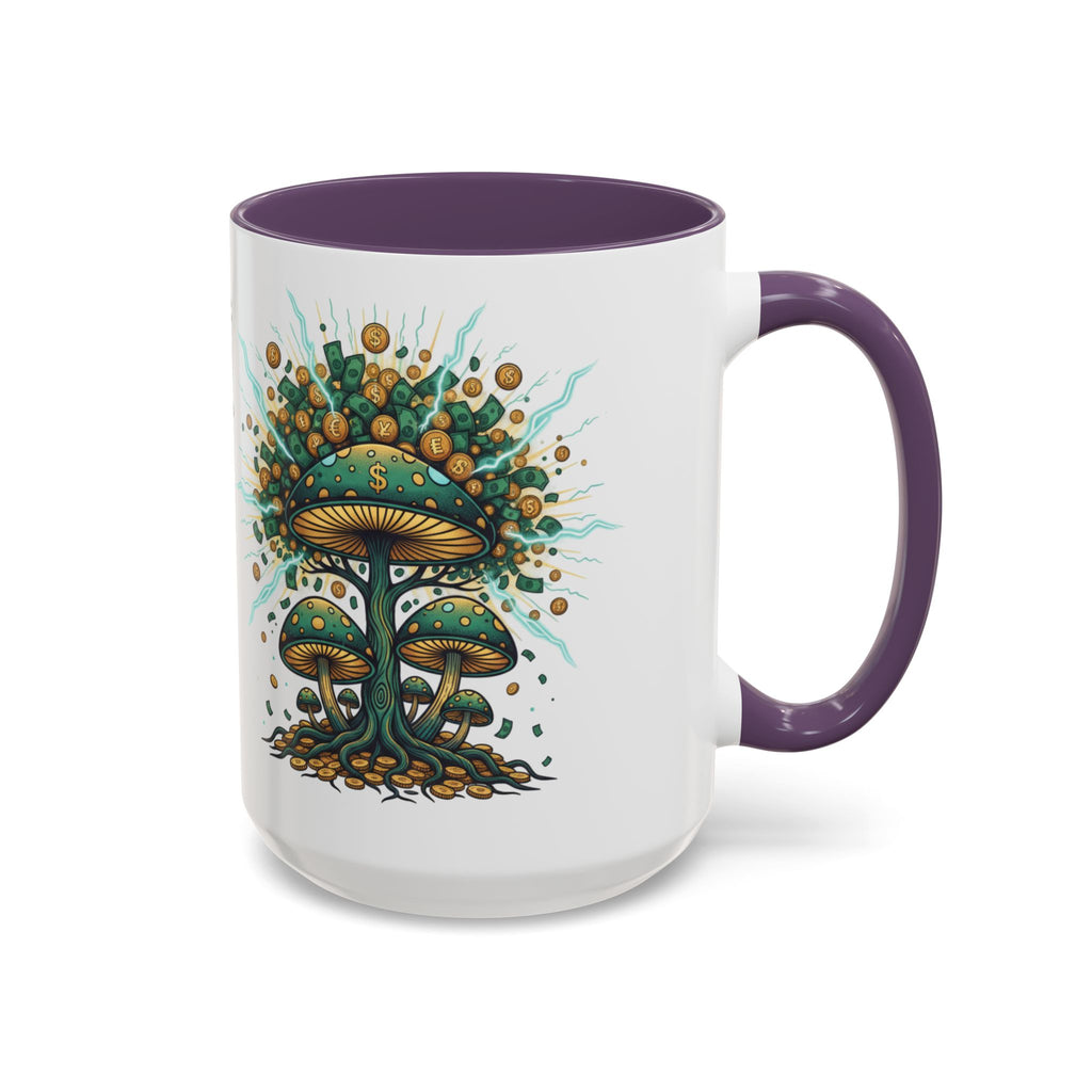 Accent Coffee Mug — 'Money Flows to Me Freely' Mushroom Abundance Design (11/15oz)