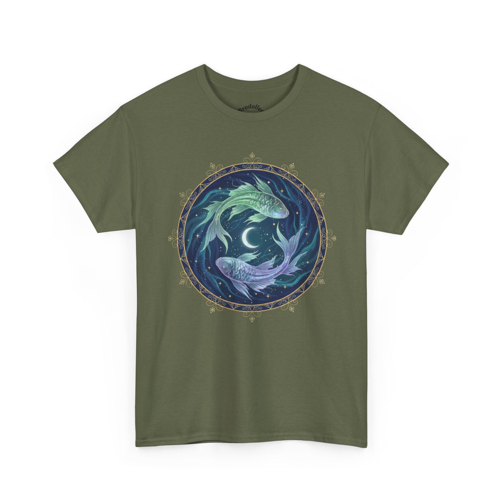 Pisces Fish Tee — Celestial Koi Moon Graphic T-Shirt