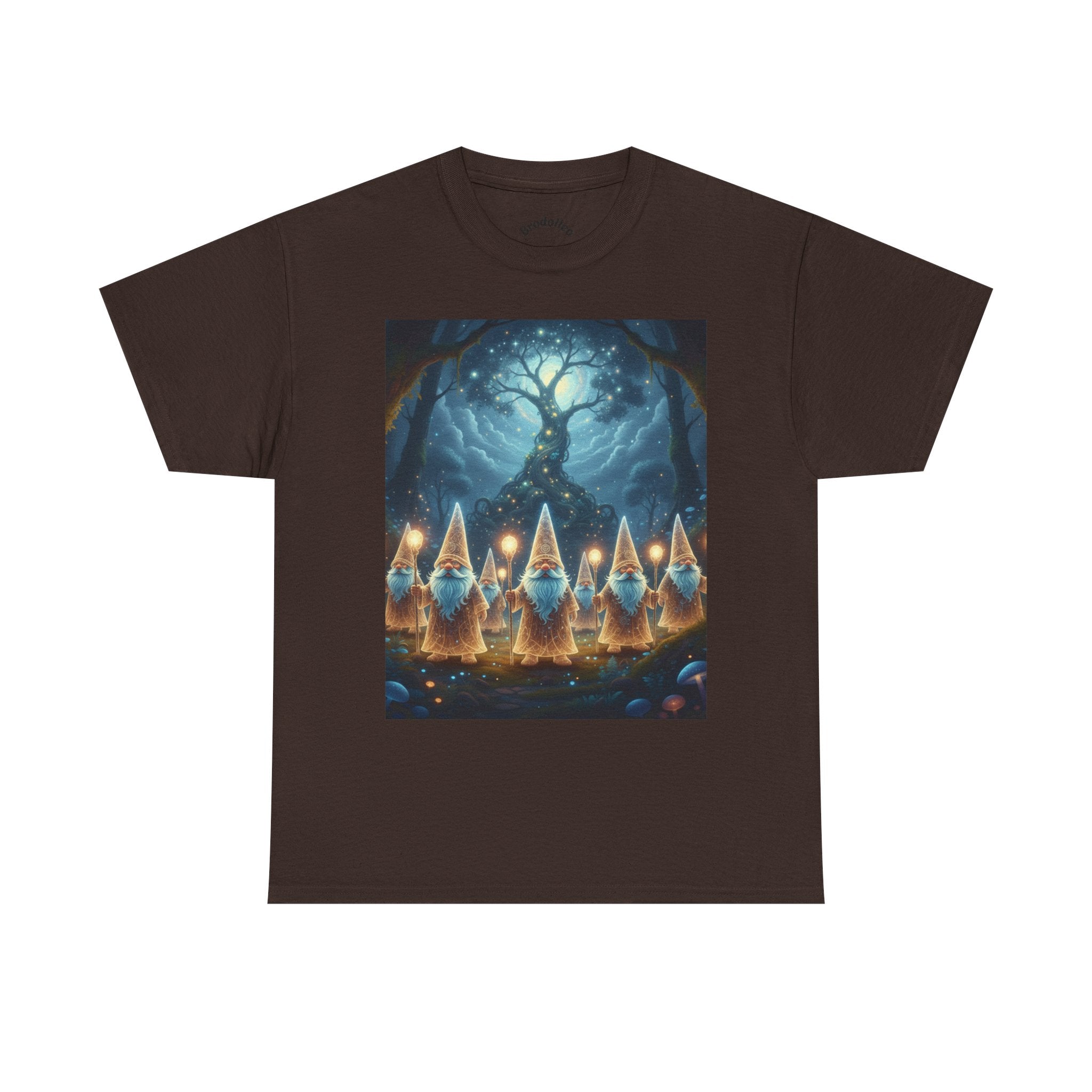 Gnome Lanterns Tee — Whimsical Forest Gnomes Nightlight T-Shirt