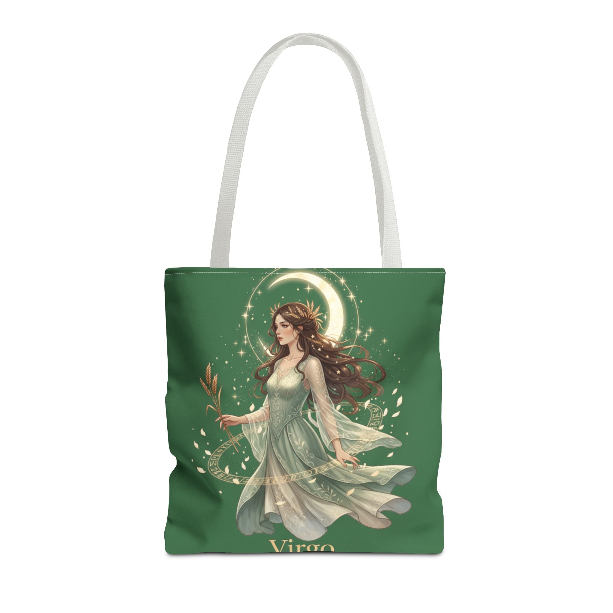 Mystic Moon Goddess Tote Bag — Ethereal Green All-Over Print Tote