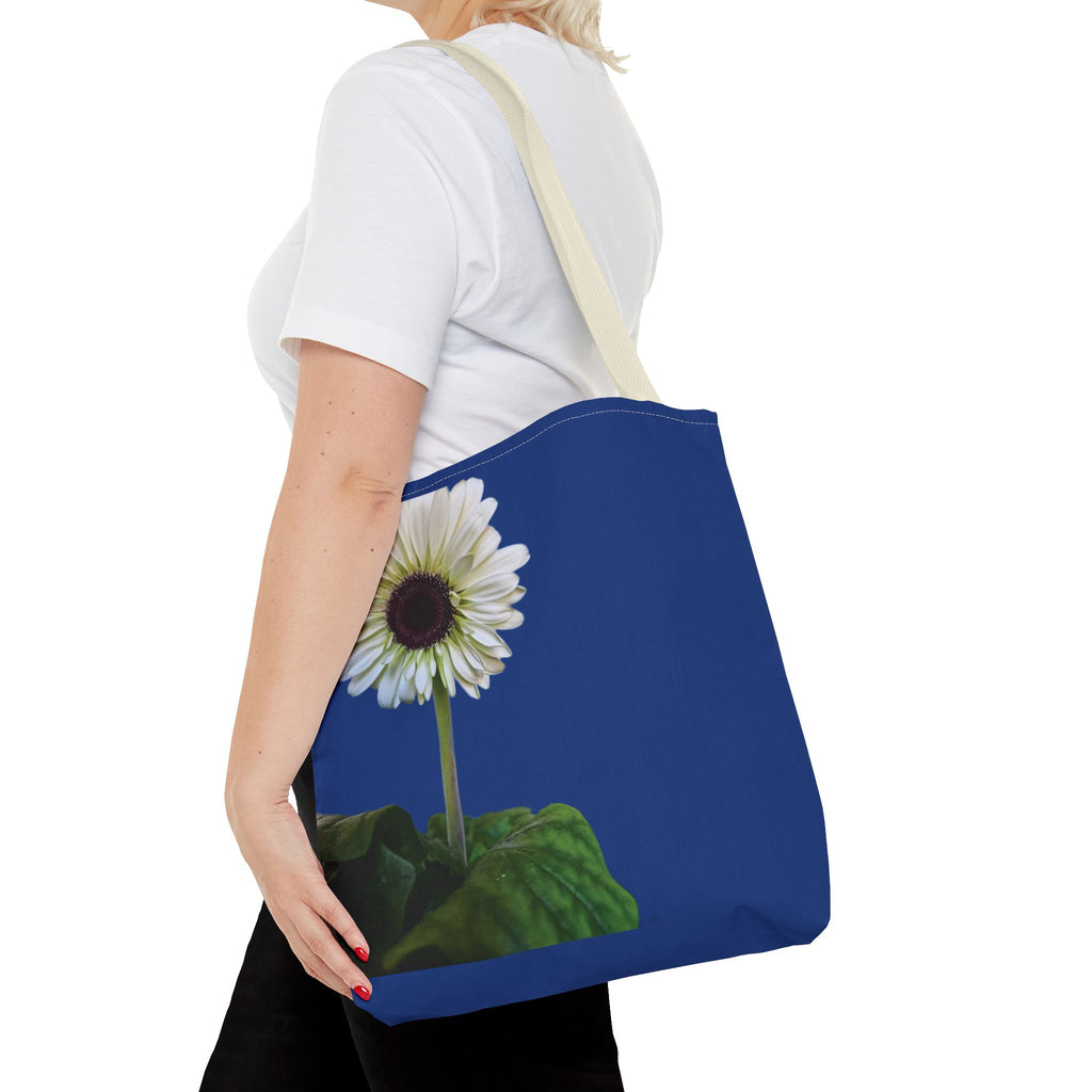 Daisy Print Tote Bag — White Floral All-Over-Print Canvas Tote