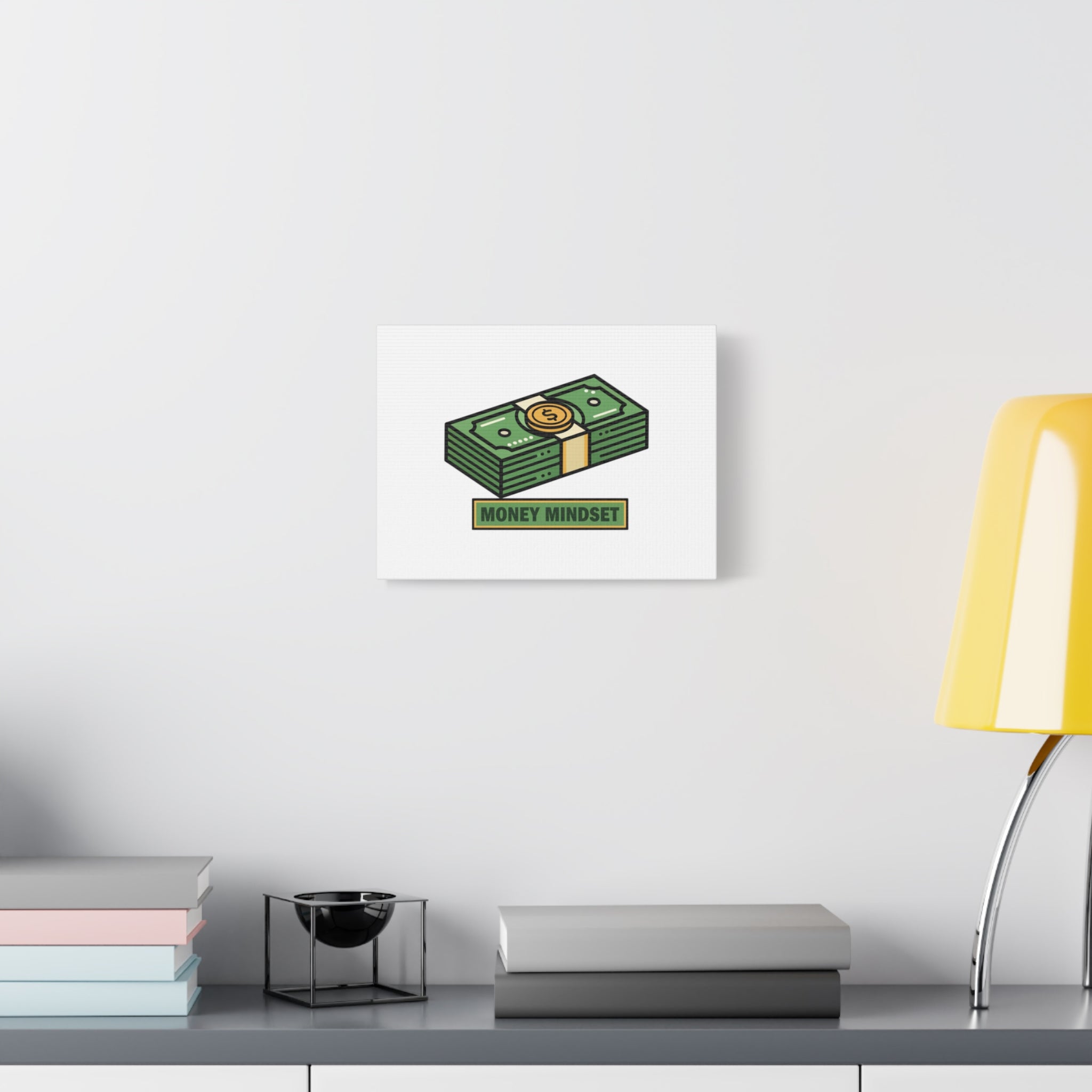 Canvas Wall Art – Money Mindset Stack Graphic (Matte Stretched Canvas)