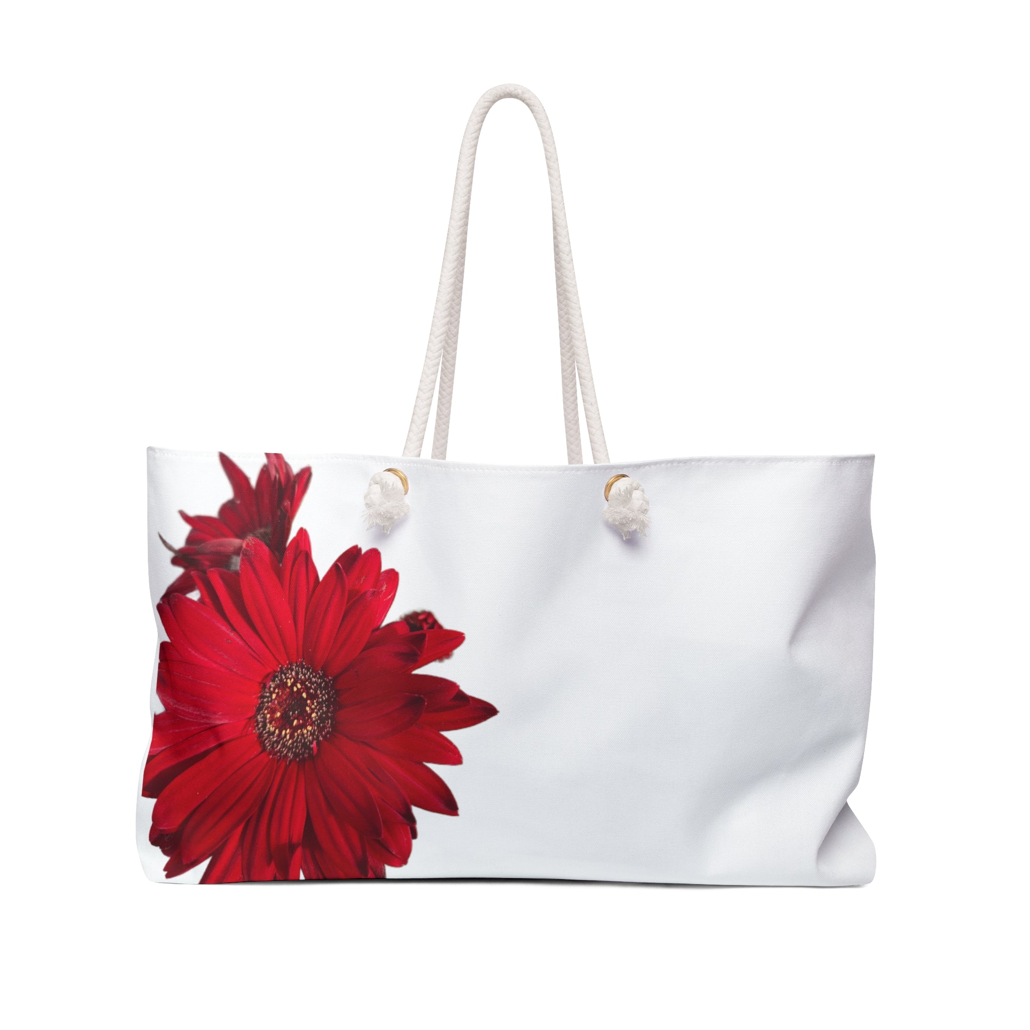Red Gerbera Weekender Bag – Floral Travel Tote