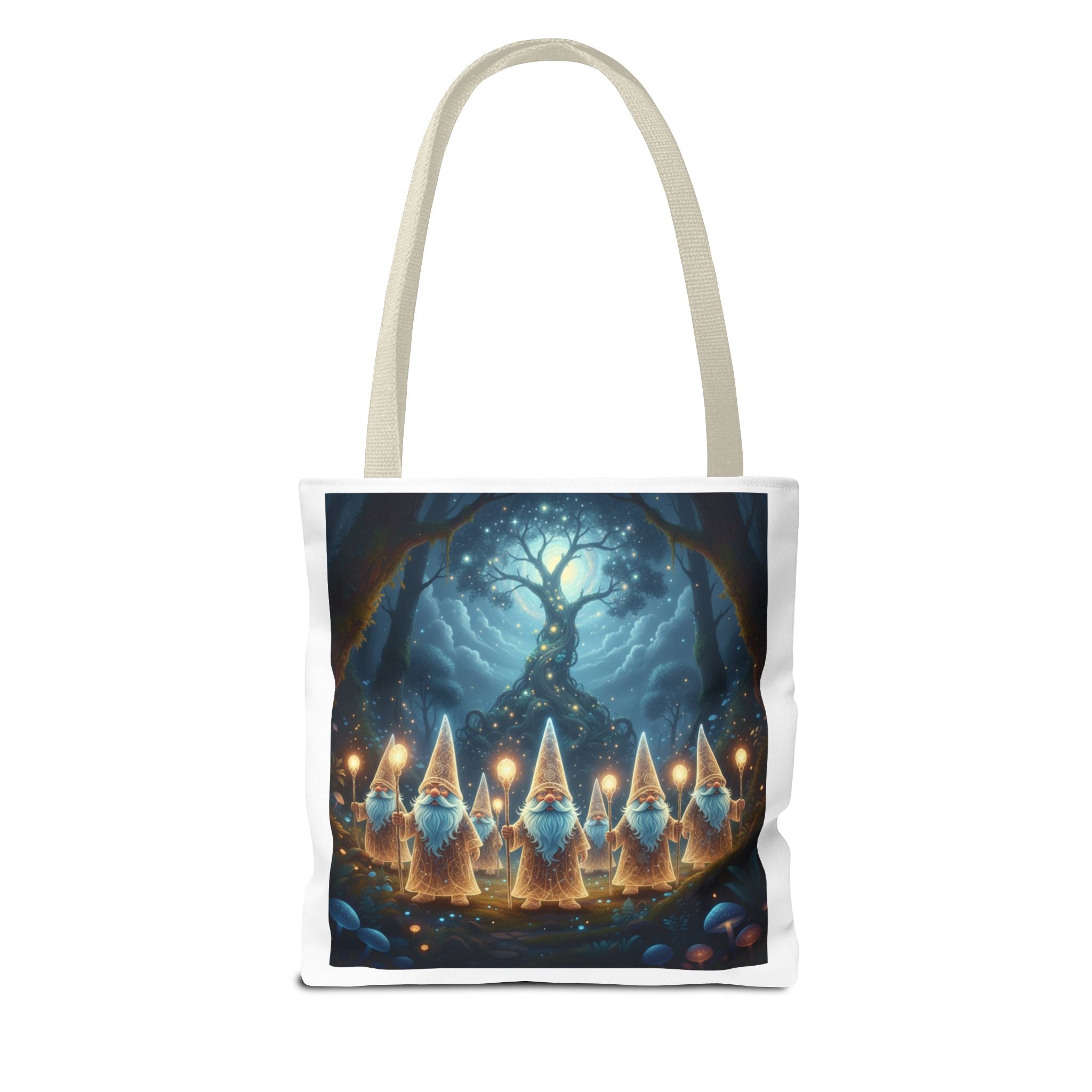 Mystical Gnome Forest Tote Bag — Candlelight Woodland Magic AOP