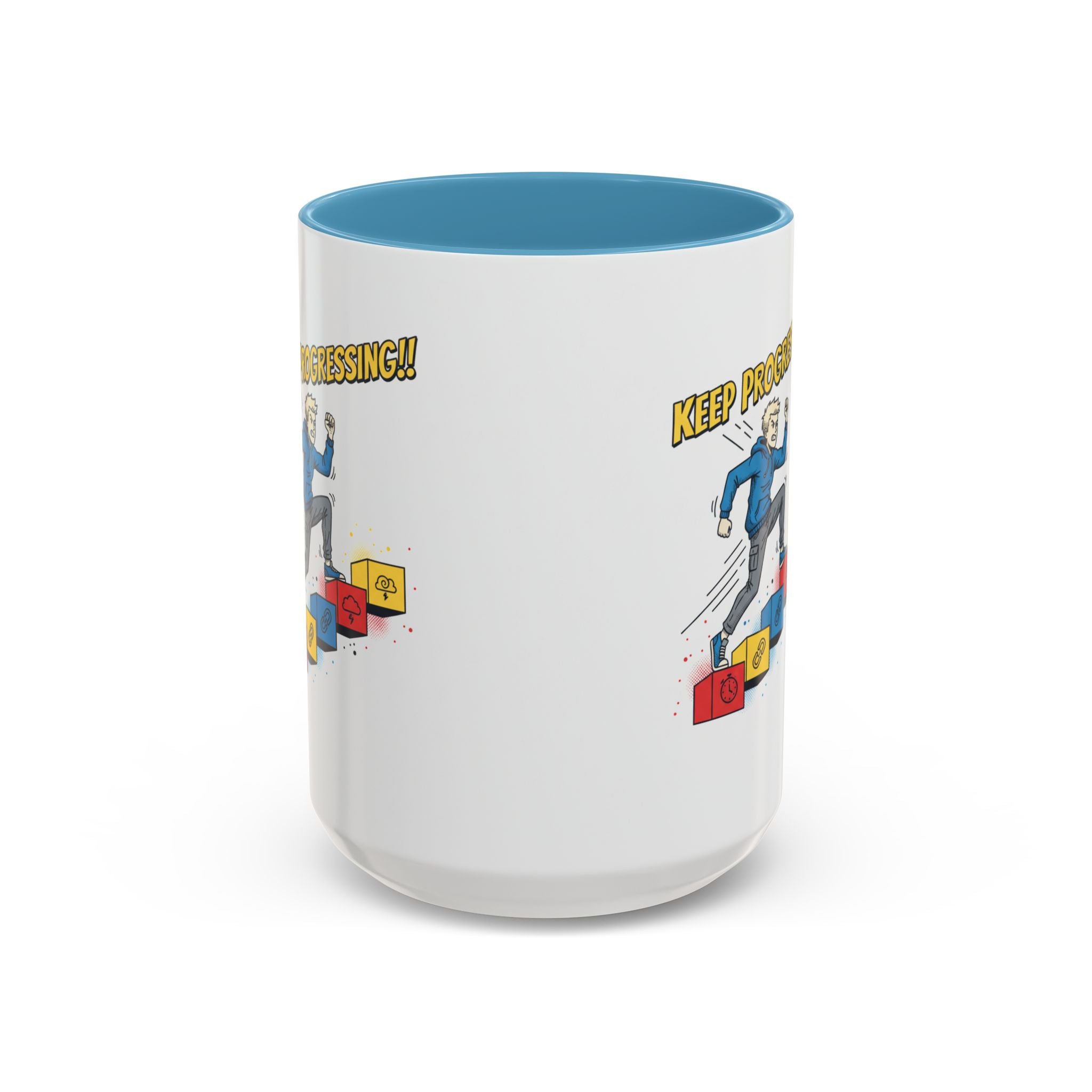 Keep Progressing Coffee Mug — Motivational Accent Mug (11/15oz)