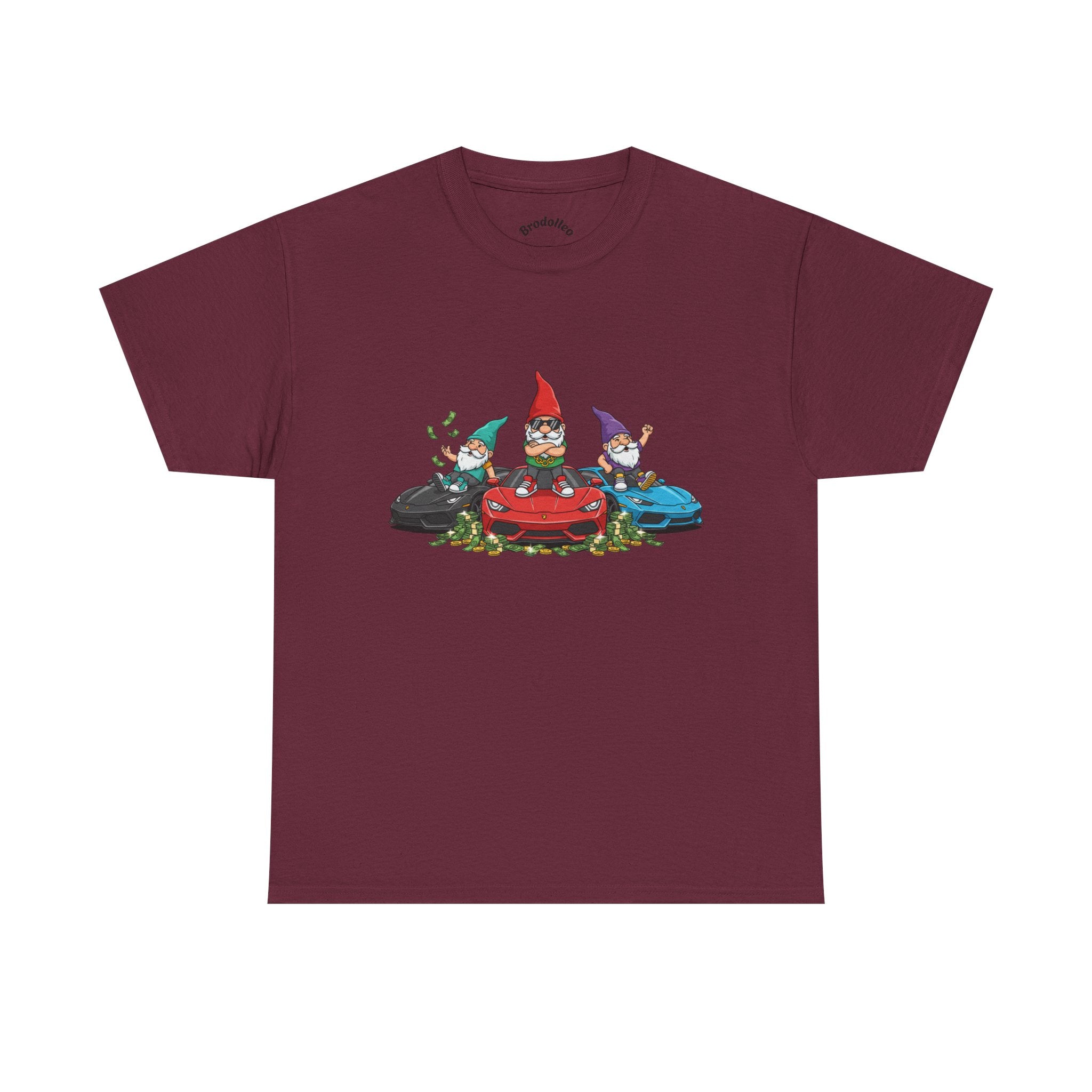 Gnome Race Car Tee — Cute Gnome Driving Cars Graphic T-Shirt