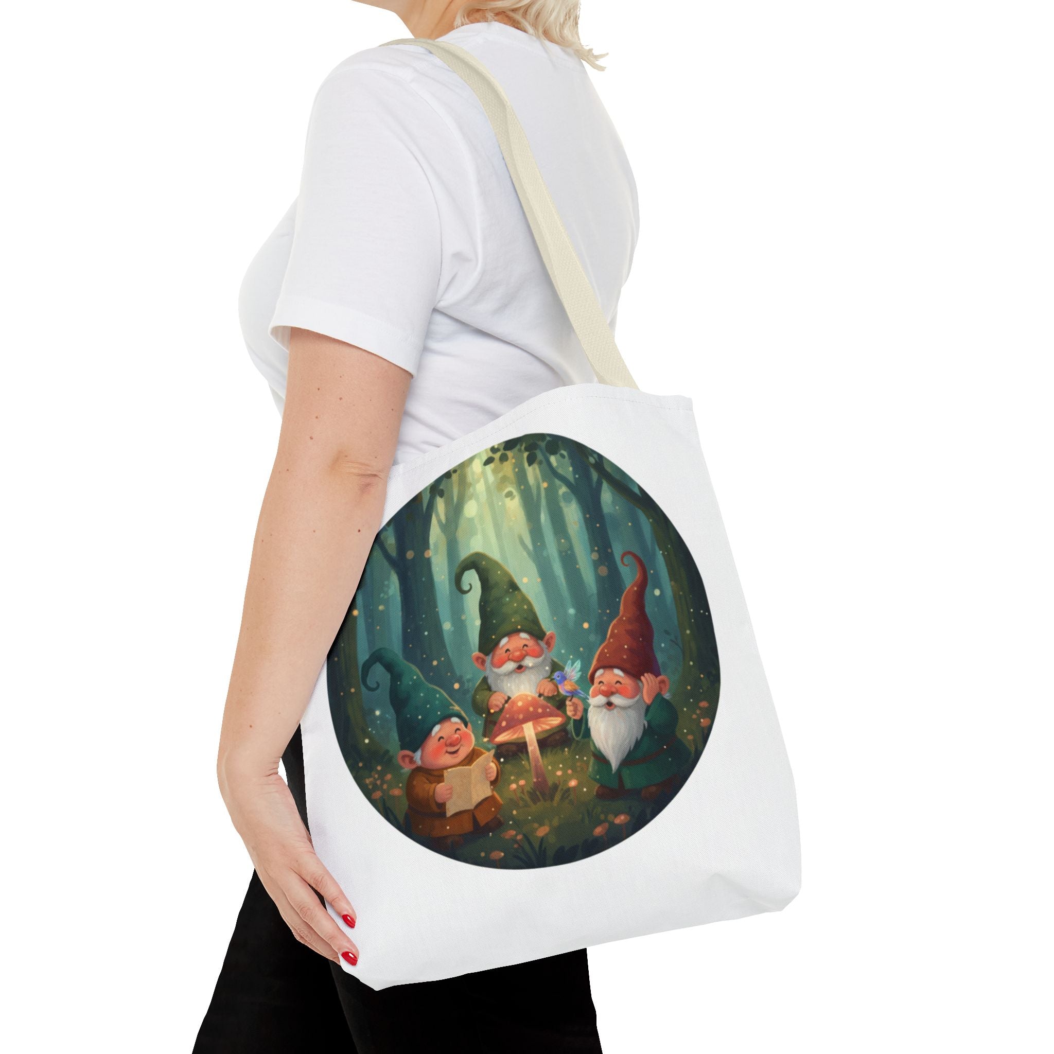 Gnome Forest Tote Bag — Magical Woodland Gnomes All-Over Print