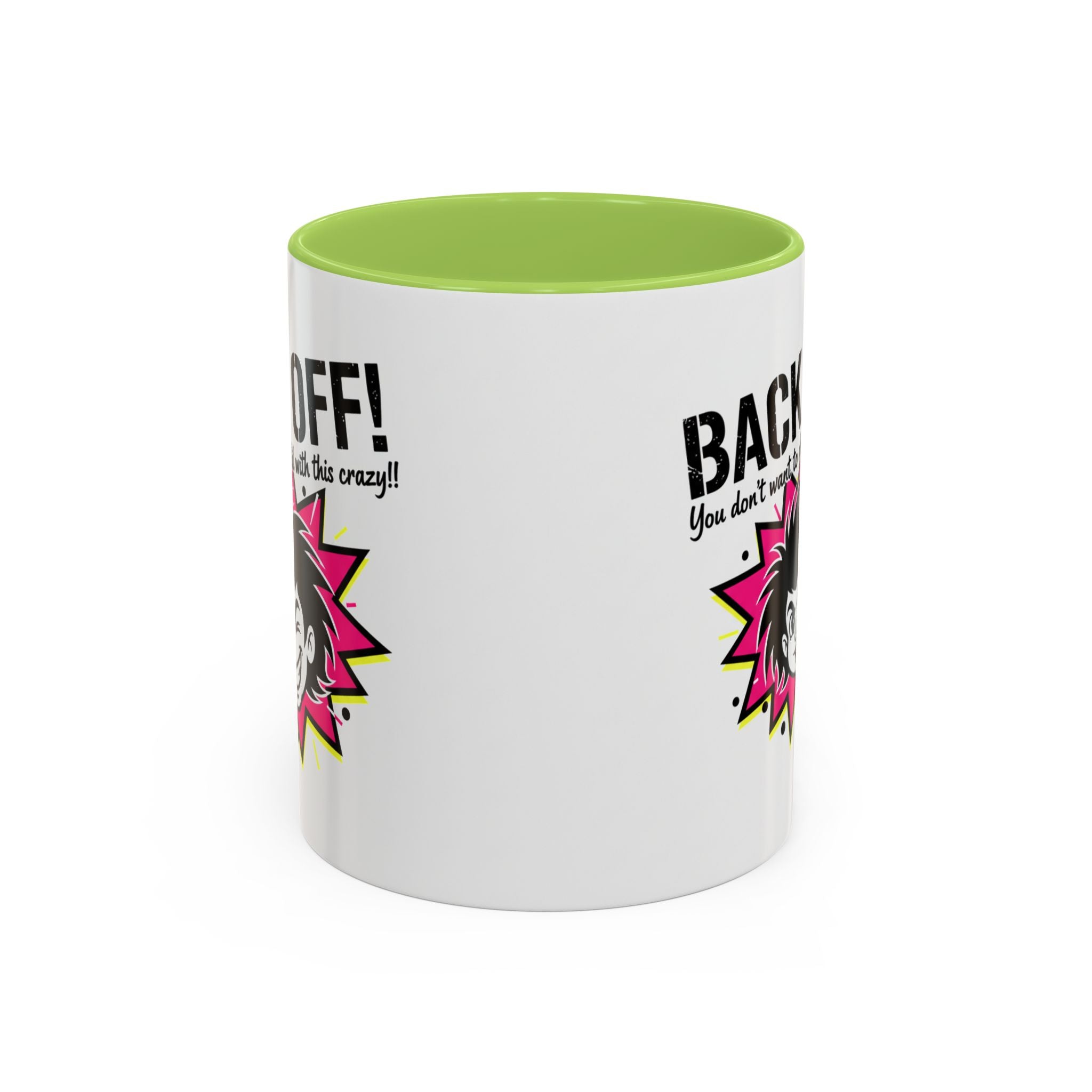 Back Off! Funny Cartoon Face Accent Coffee Mug — 11/15oz