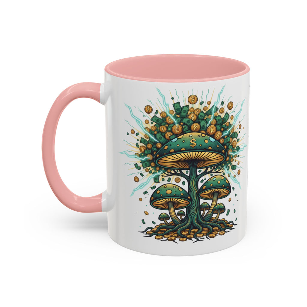 Accent Coffee Mug — 'Money Flows to Me Freely' Mushroom Abundance Design (11/15oz)