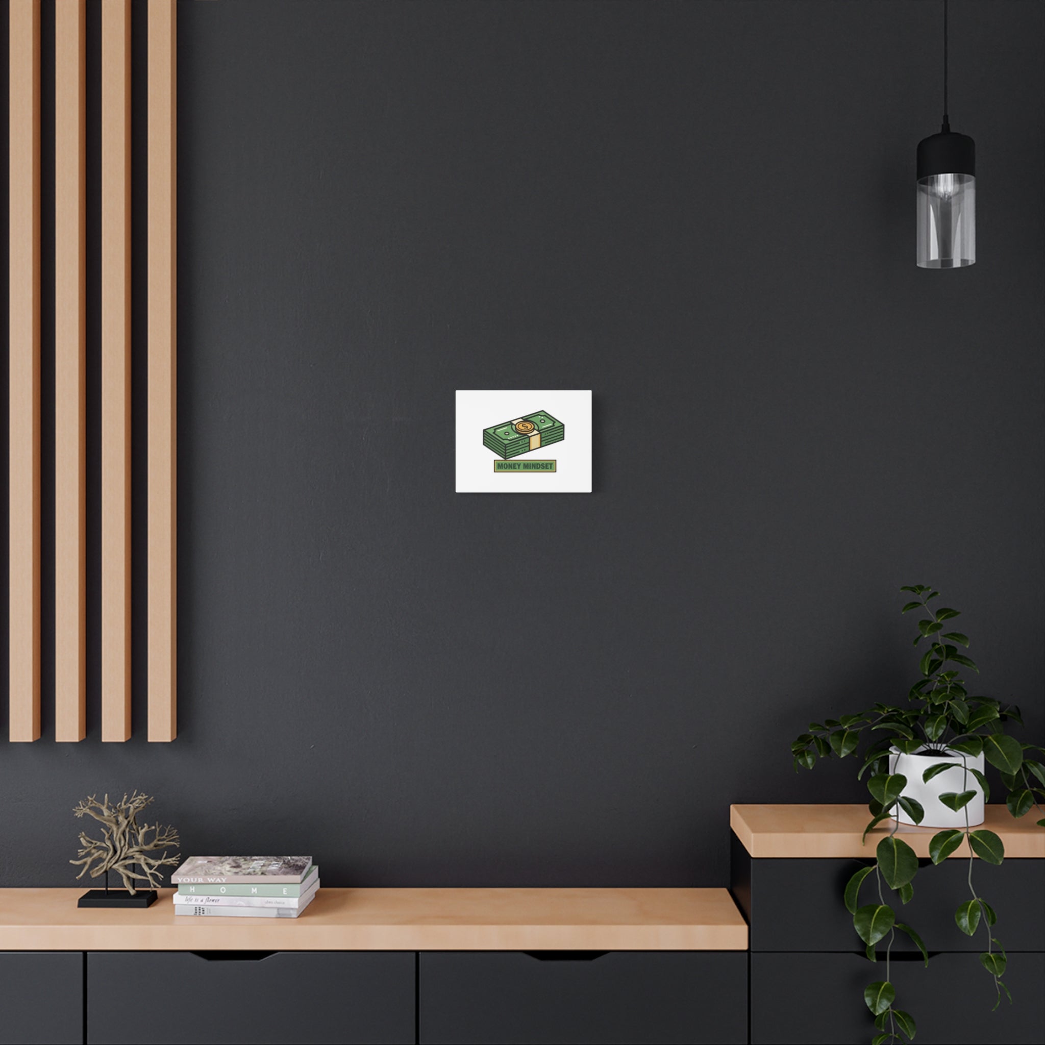 Canvas Wall Art – Money Mindset Stack Graphic (Matte Stretched Canvas)