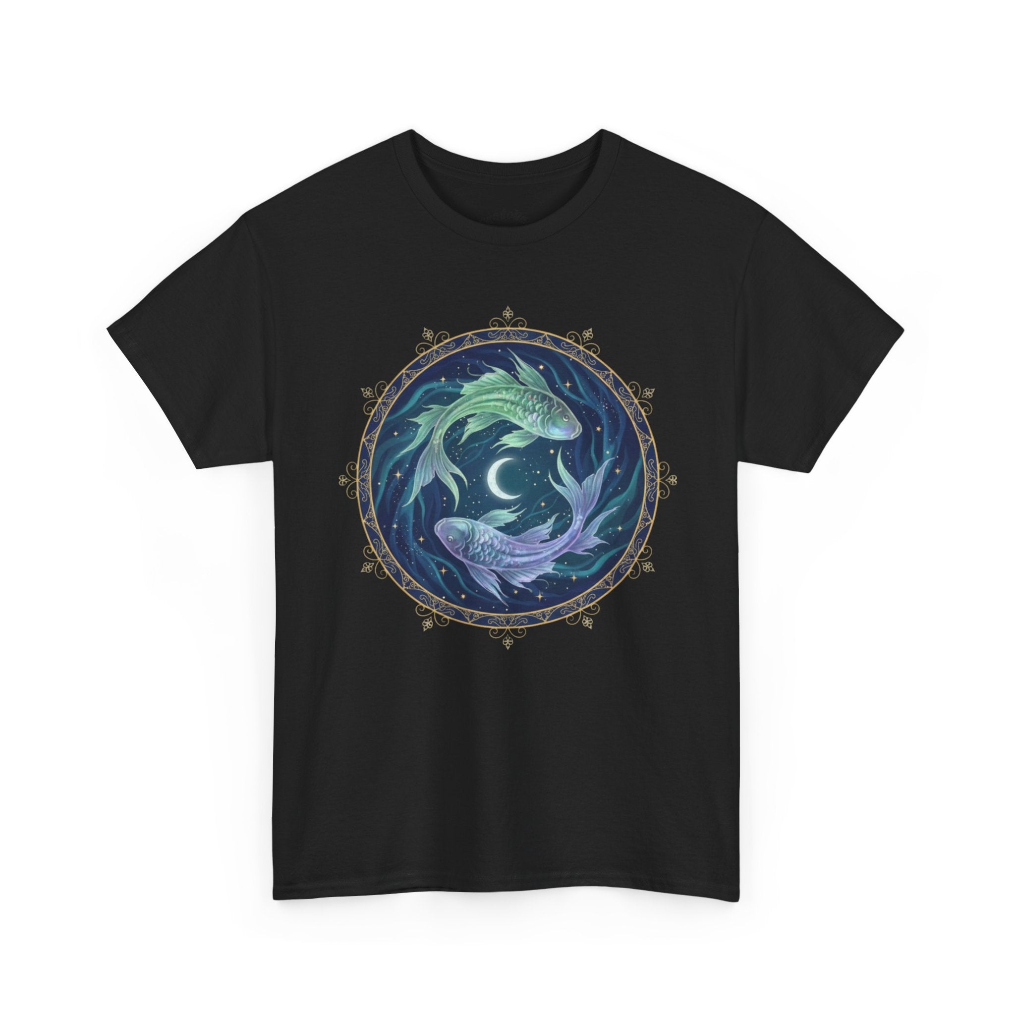 Pisces Fish Tee — Celestial Koi Moon Graphic T-Shirt