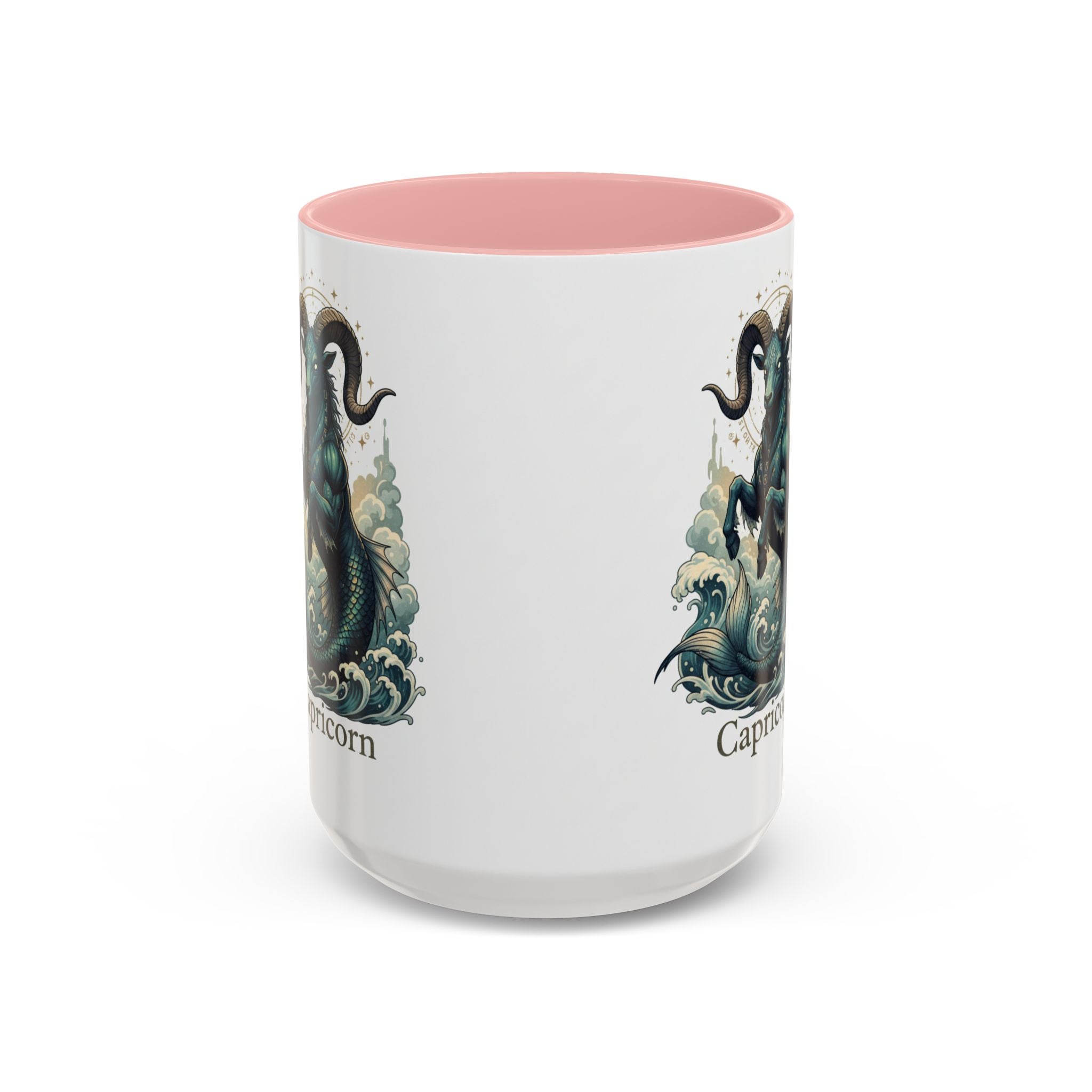 Capricorn Sea-Goat Accent Coffee Mug — Zodiac Astrology Ceramic Gift (11/15oz)