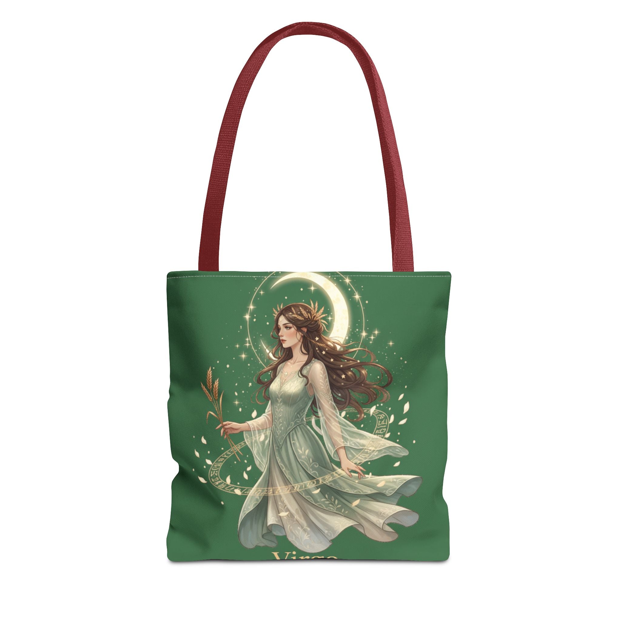 Mystic Moon Goddess Tote Bag — Ethereal Green All-Over Print Tote