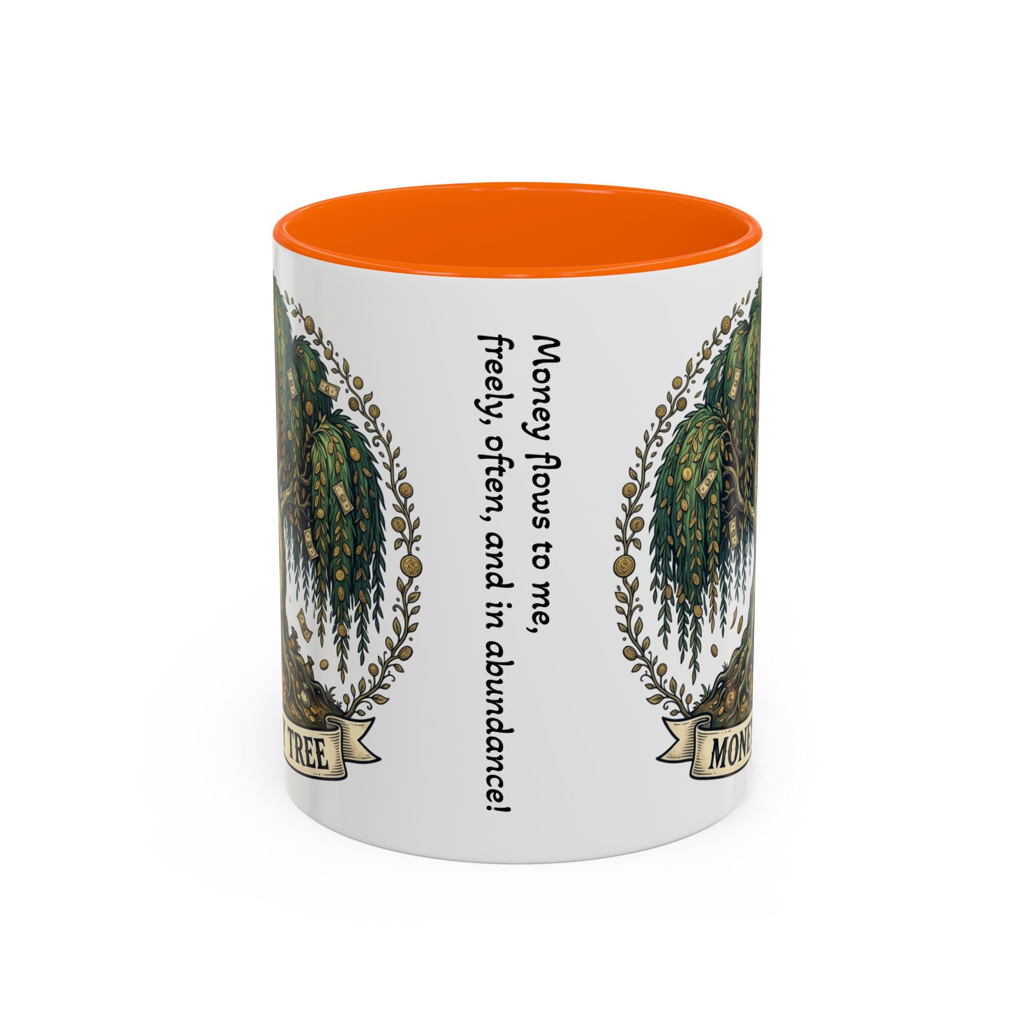 Money Tree Accent Coffee Mug — Inspirational 11/15oz Ceramic Mug with "Money Tree" Design