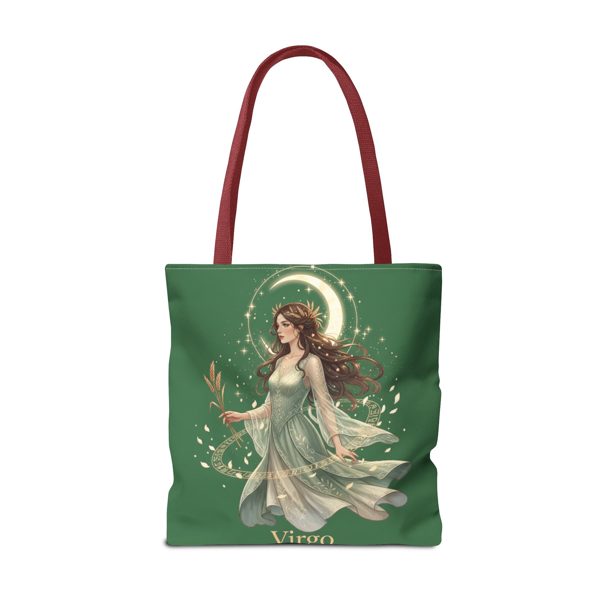 Mystic Moon Goddess Tote Bag — Ethereal Green All-Over Print Tote