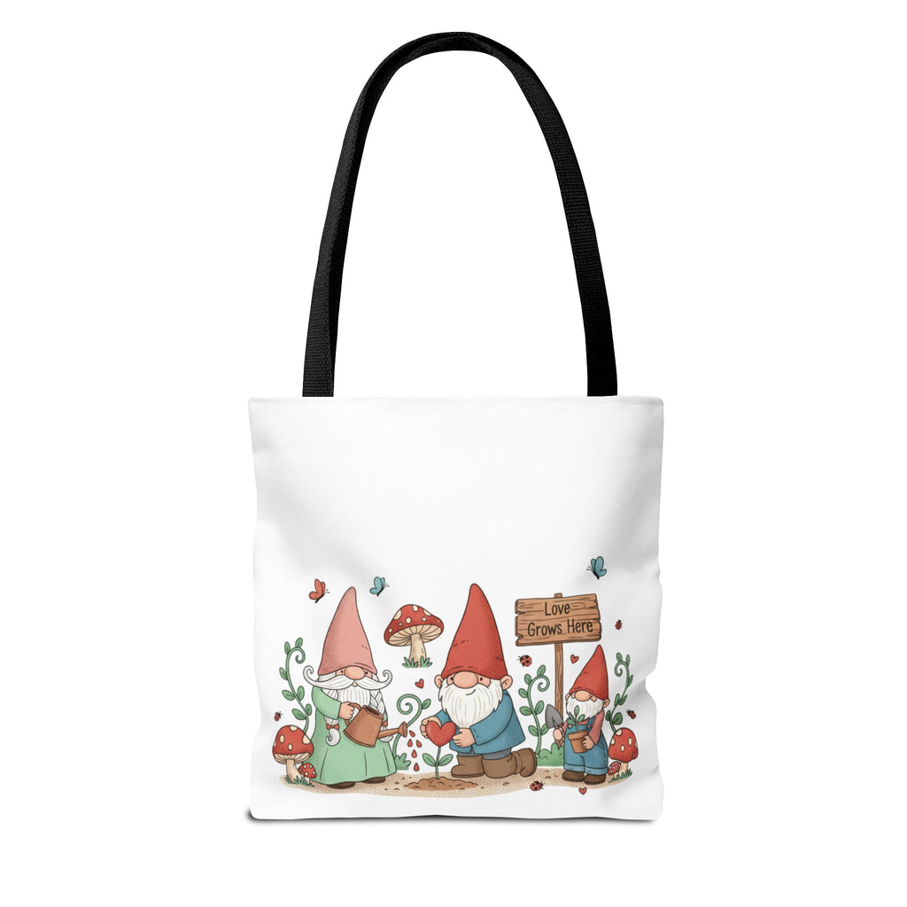 Gnome Garden Tote Bag – Cute Mushroom Gnomes All-Over Print