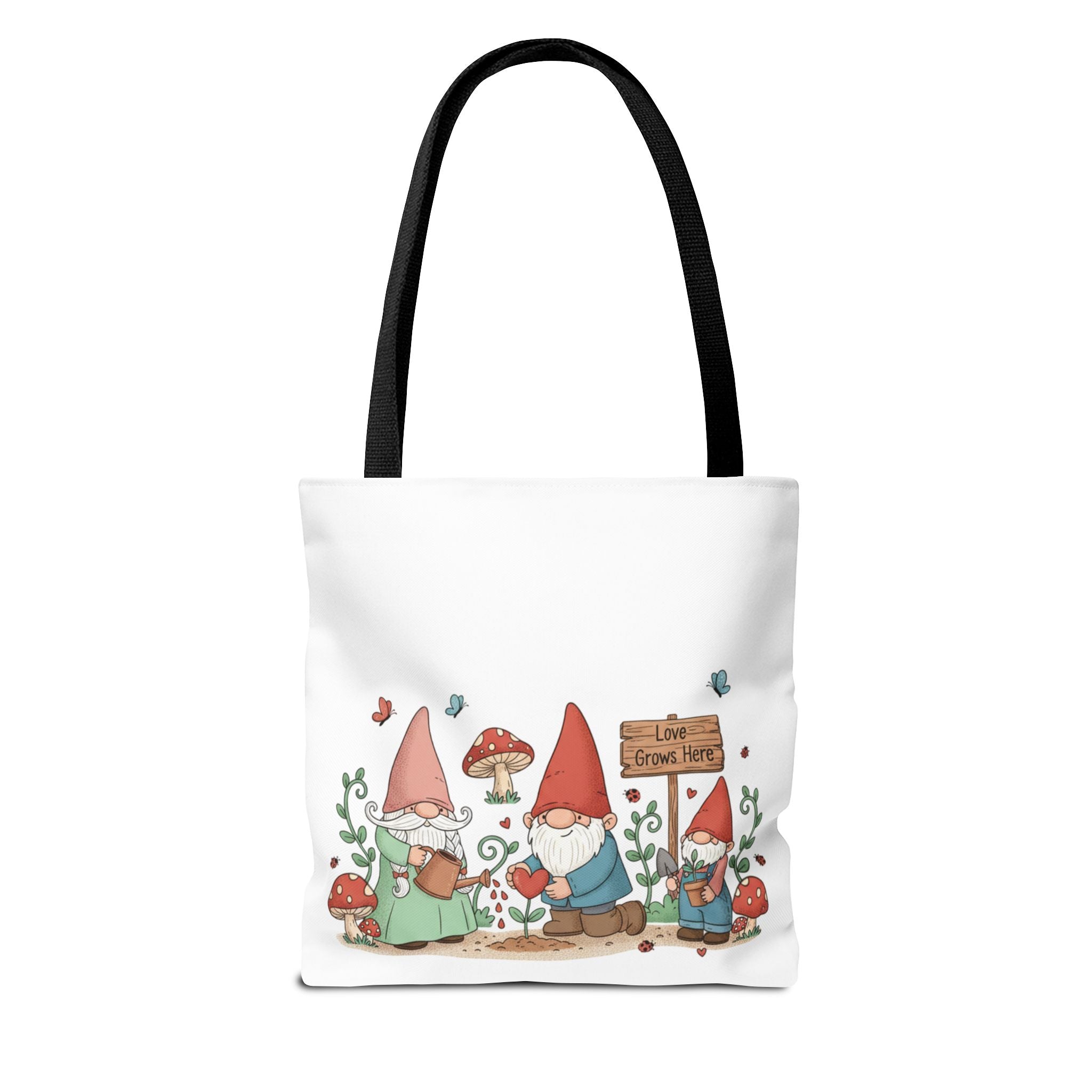 Gnome Garden Tote Bag – Cute Mushroom Gnomes All-Over Print