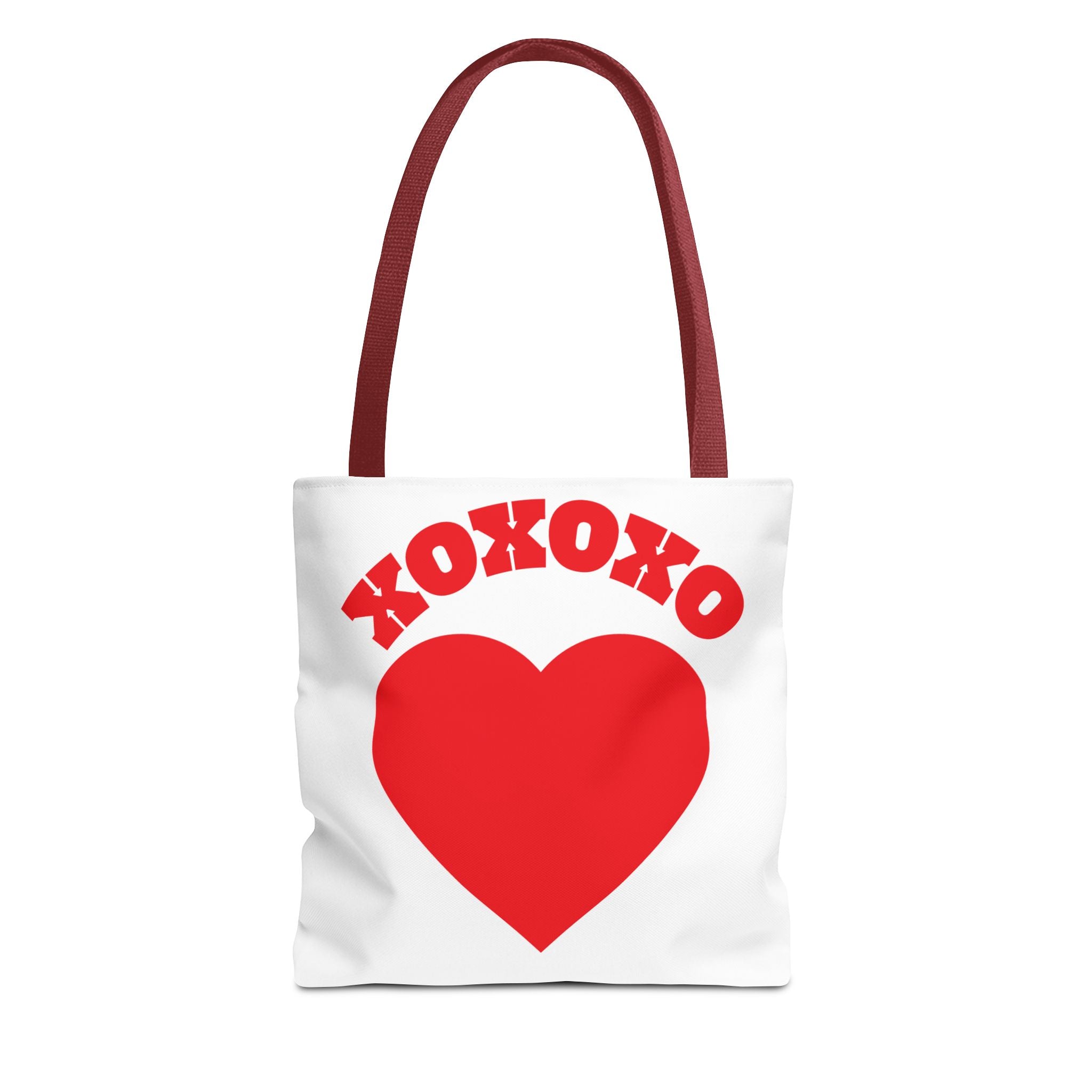 Valentine Heart 'XOXOXO' Tote Bag — Romantic Red Heart Canvas Tote for Valentine's Day
