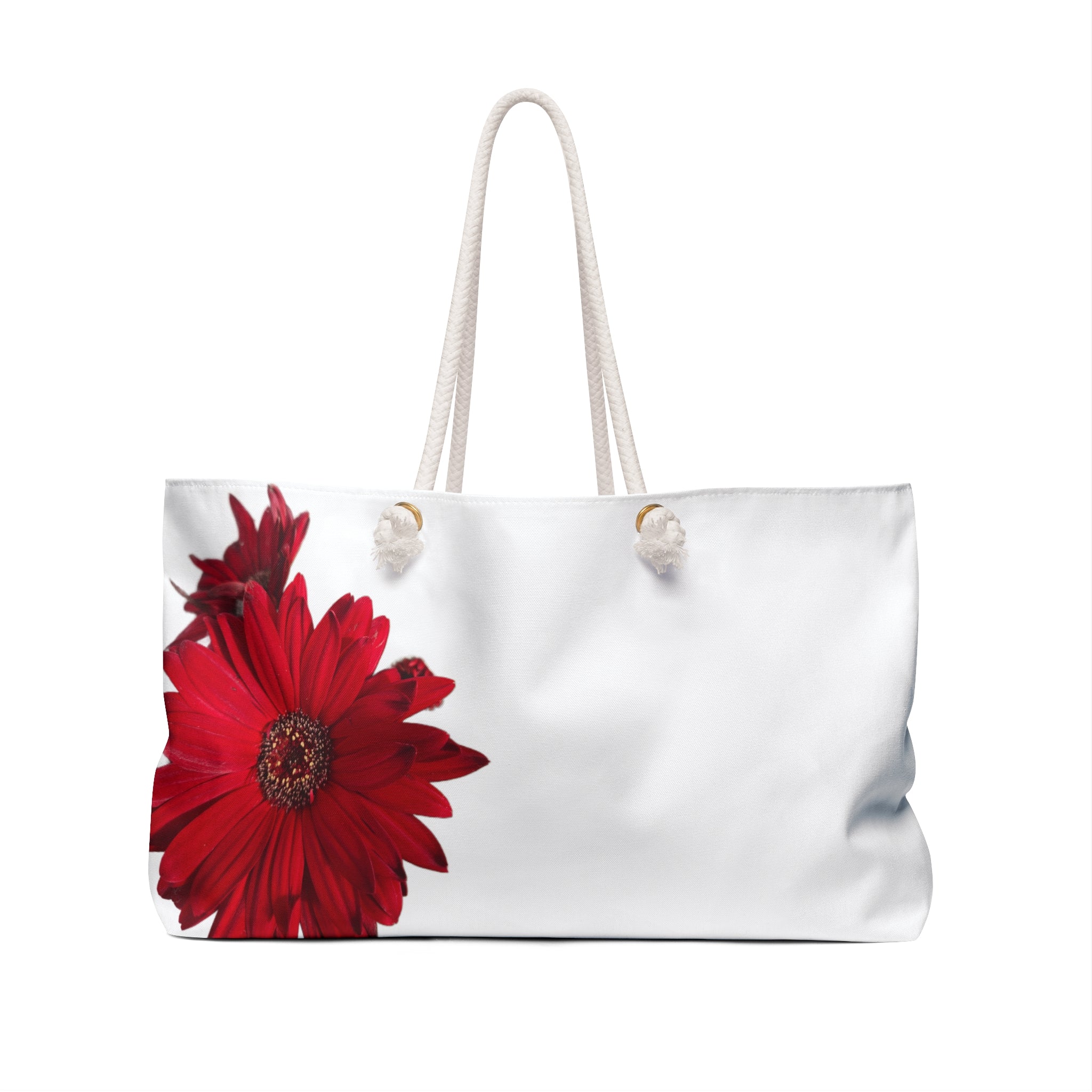 Red Gerbera Weekender Bag – Floral Travel Tote