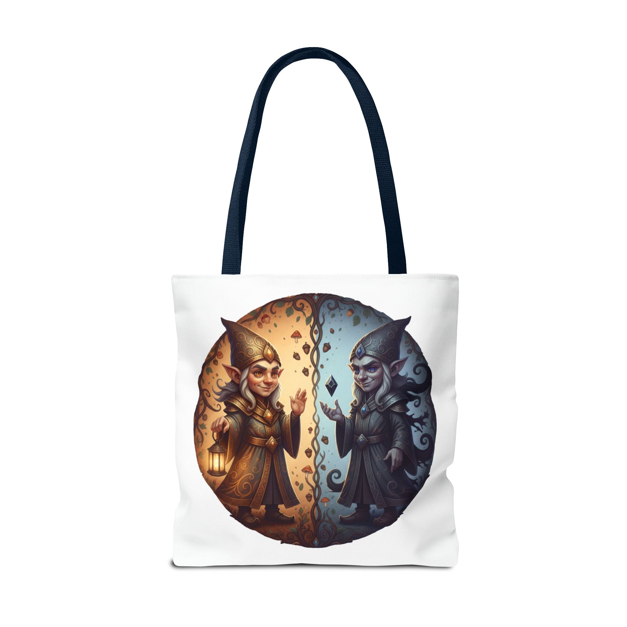 Gnome Duality Tote Bag — Day & Night Fantasy Illustration