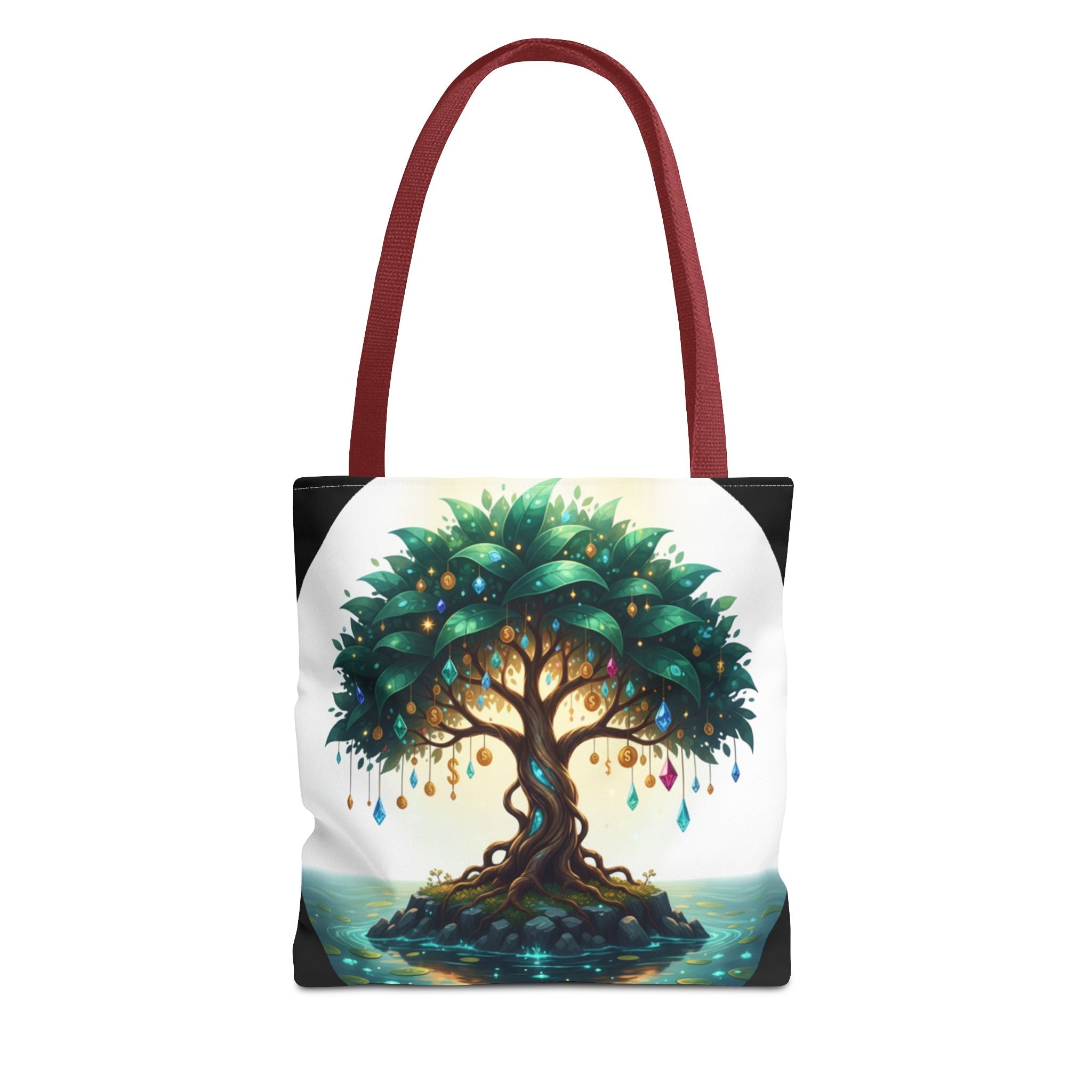 Enchanted Tree Tote Bag - Mystical Gem-Decorated Tree All-Over Print