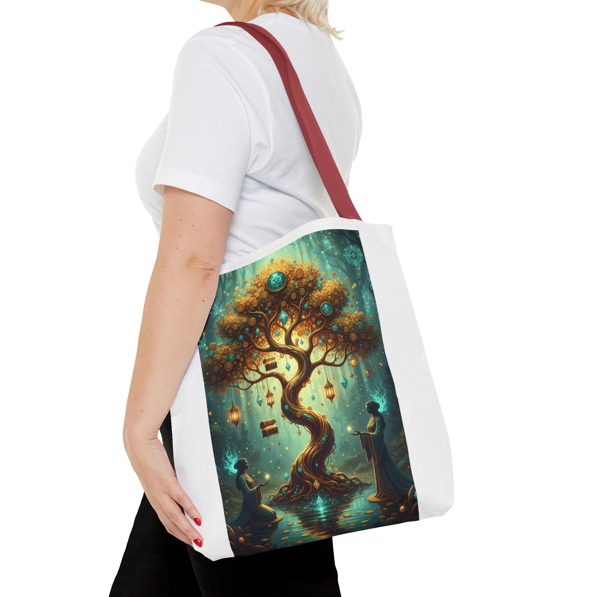 Enchanted Tree Tote Bag — Magical Night Forest Art AOP