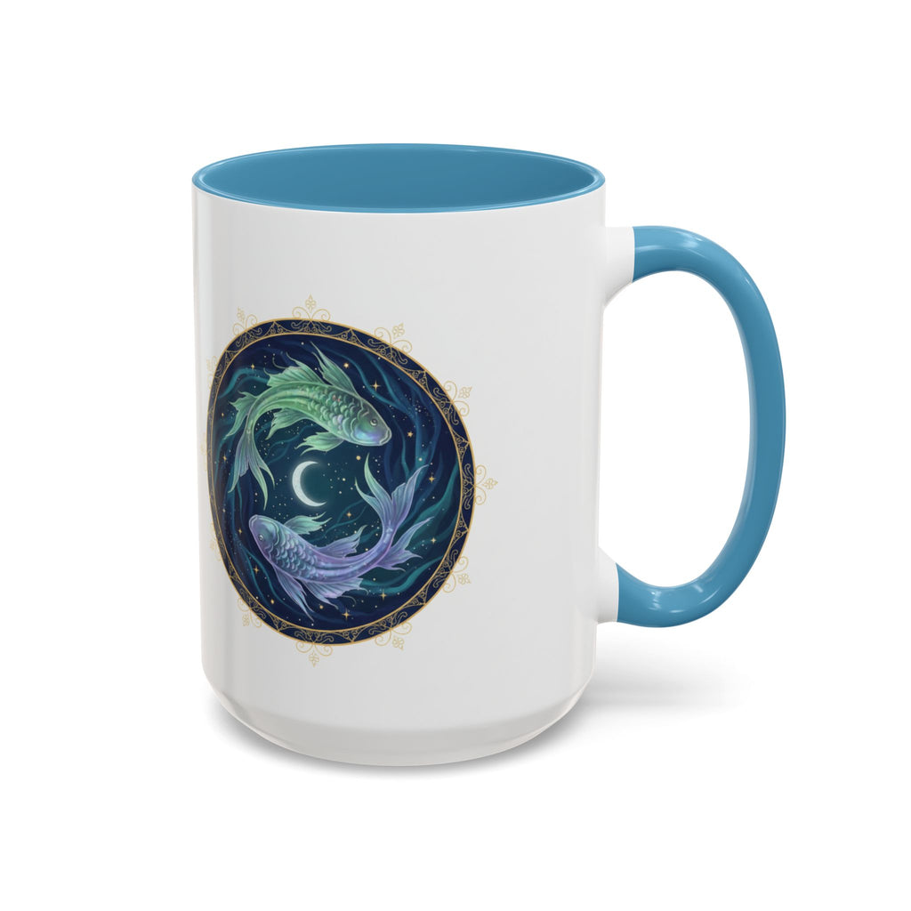 Koi Yin Yang Coffee Mug — Celestial Fish Moon Ceramic Accent Mug (11/15oz)