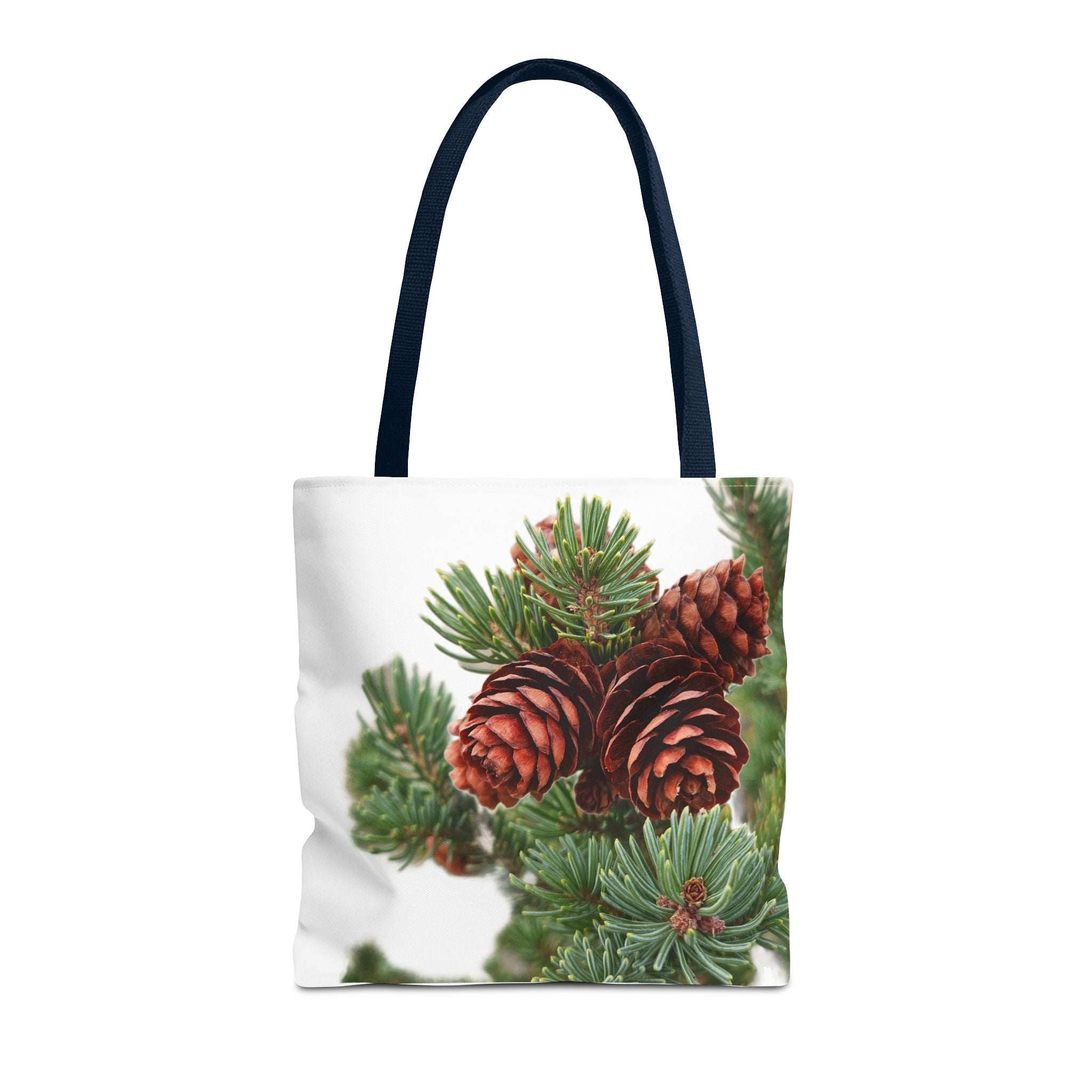 Pinecone Winter Tote Bag — Botanical Evergreen Holiday Market Bag