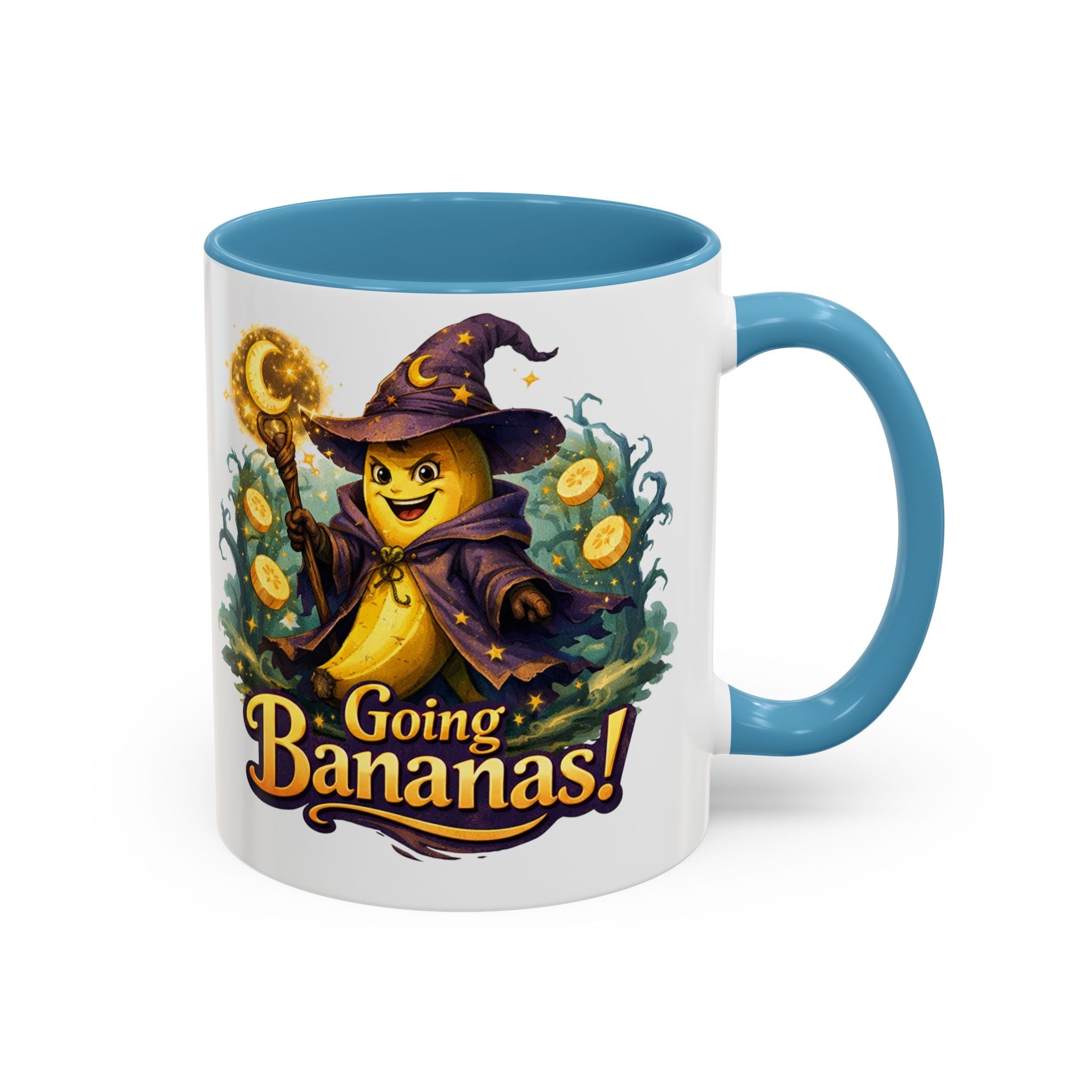 Going Bananas! Witch Banana Accent Coffee Mug — Fun Halloween Coffee Cup (11/15oz)