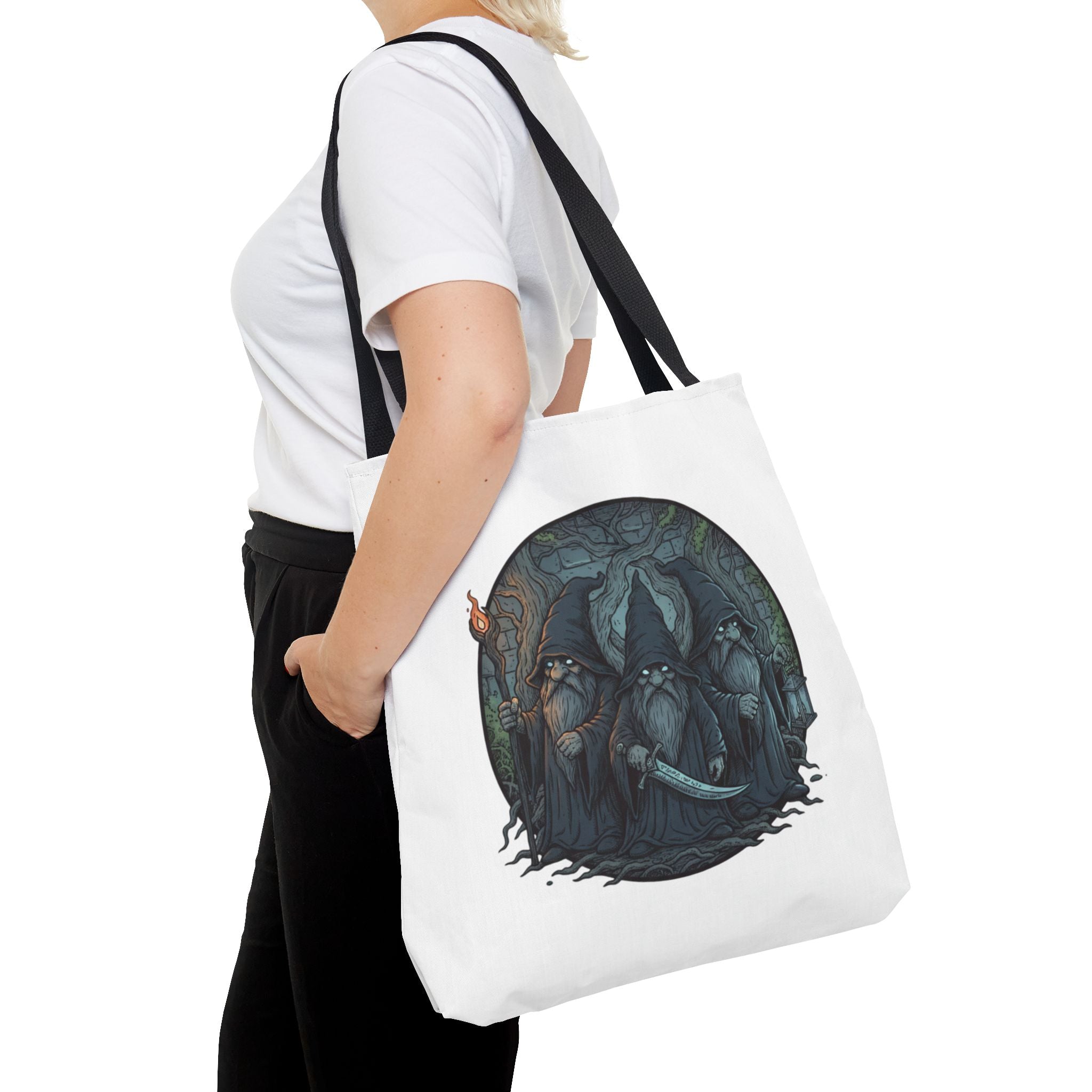 Mystic Grove Wizards Tote Bag — Fantasy Circle Art All-Over Print