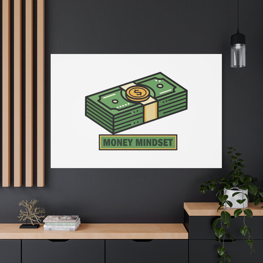 Canvas Wall Art – Money Mindset Stack Graphic (Matte Stretched Canvas)