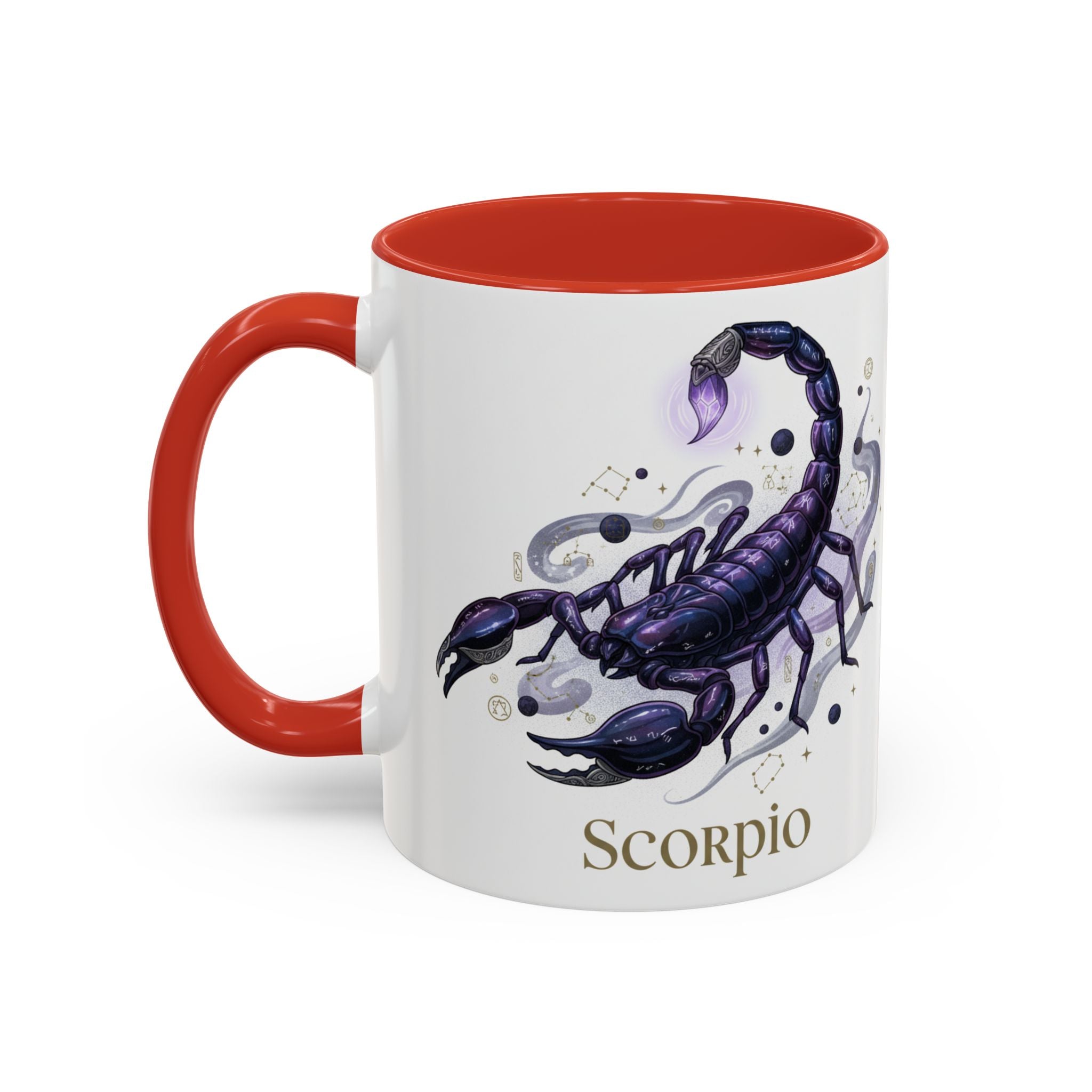 Scorpio Zodiac Coffee Mug — Purple Scorpion Accent Mug (11/15oz)