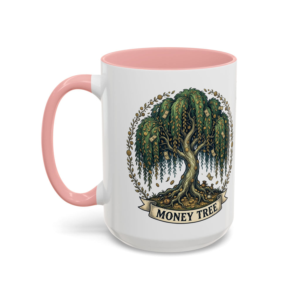 Money Tree Accent Coffee Mug — Inspirational 11/15oz Ceramic Mug with "Money Tree" Design