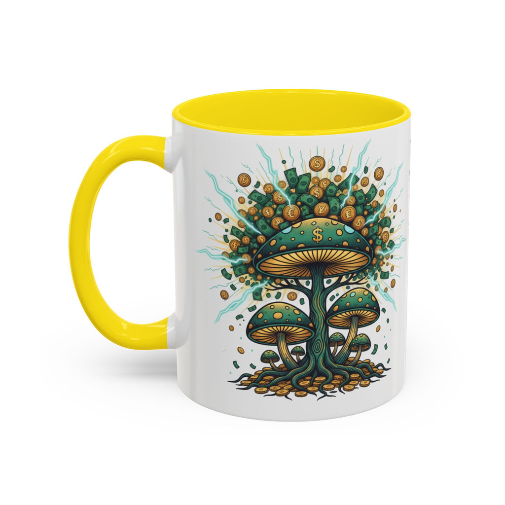 Accent Coffee Mug — 'Money Flows to Me Freely' Mushroom Abundance Design (11/15oz)