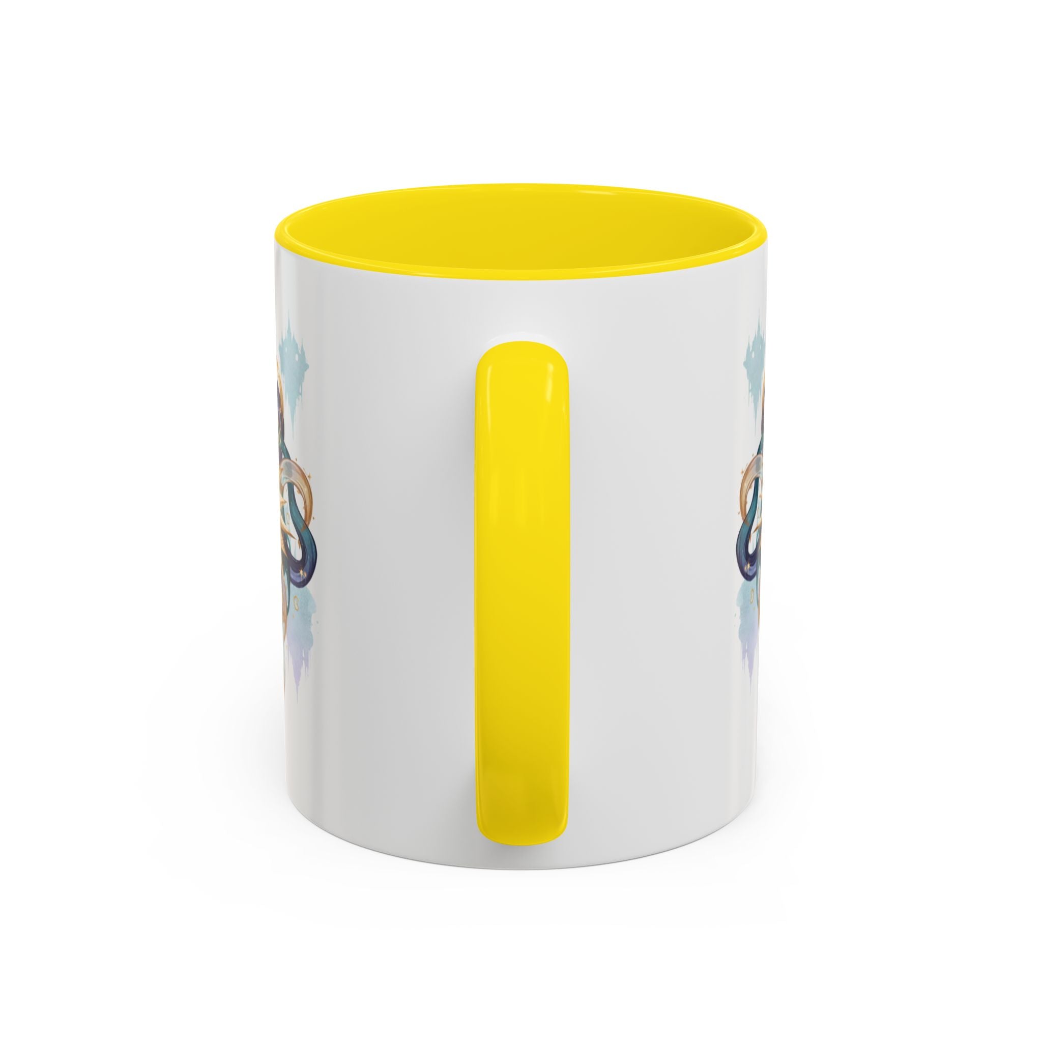 Celestial Nautilus Accent Coffee Mug — Ocean Sun Compass Art (11/15oz)