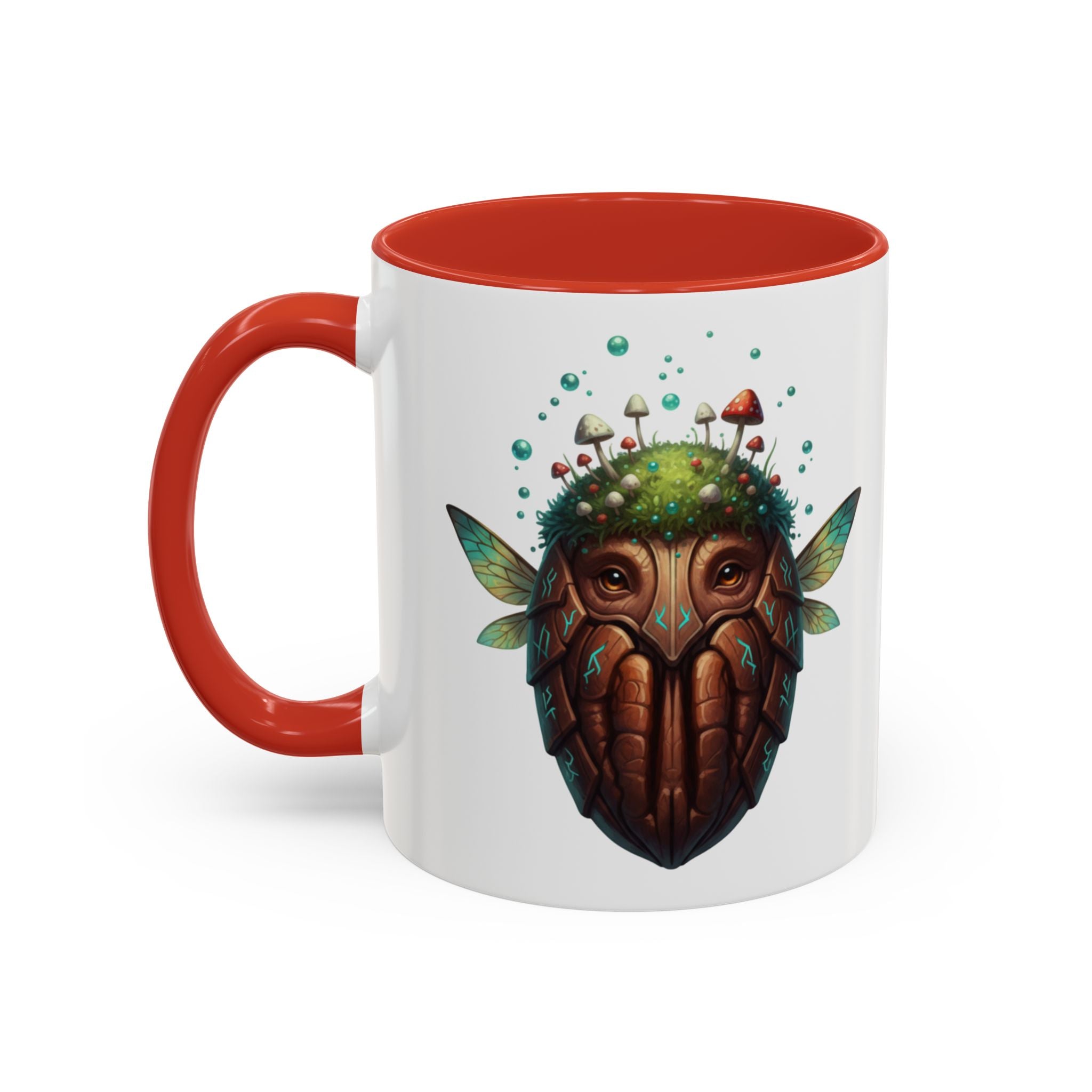 Mushroom Forest Mask Accent Coffee Mug — Fantasy Woodland Creature 11/15oz