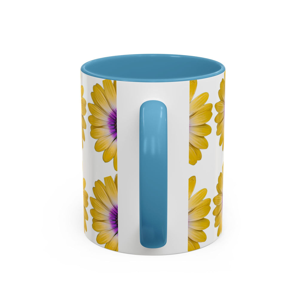 Yellow Purple Daisy Accent Coffee Mug – Floral Pattern 11/15oz