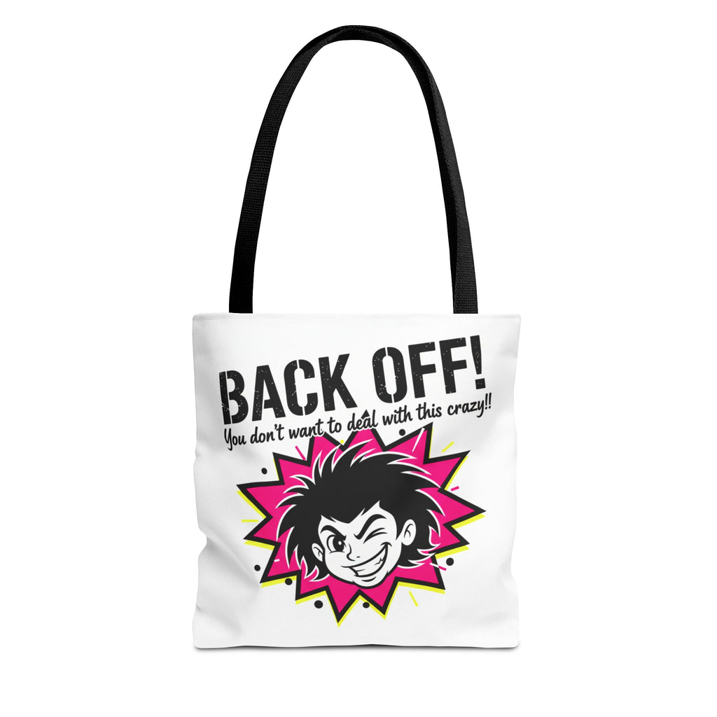 Back Off! Graphic Tote Bag — Funny Retro Punk Design