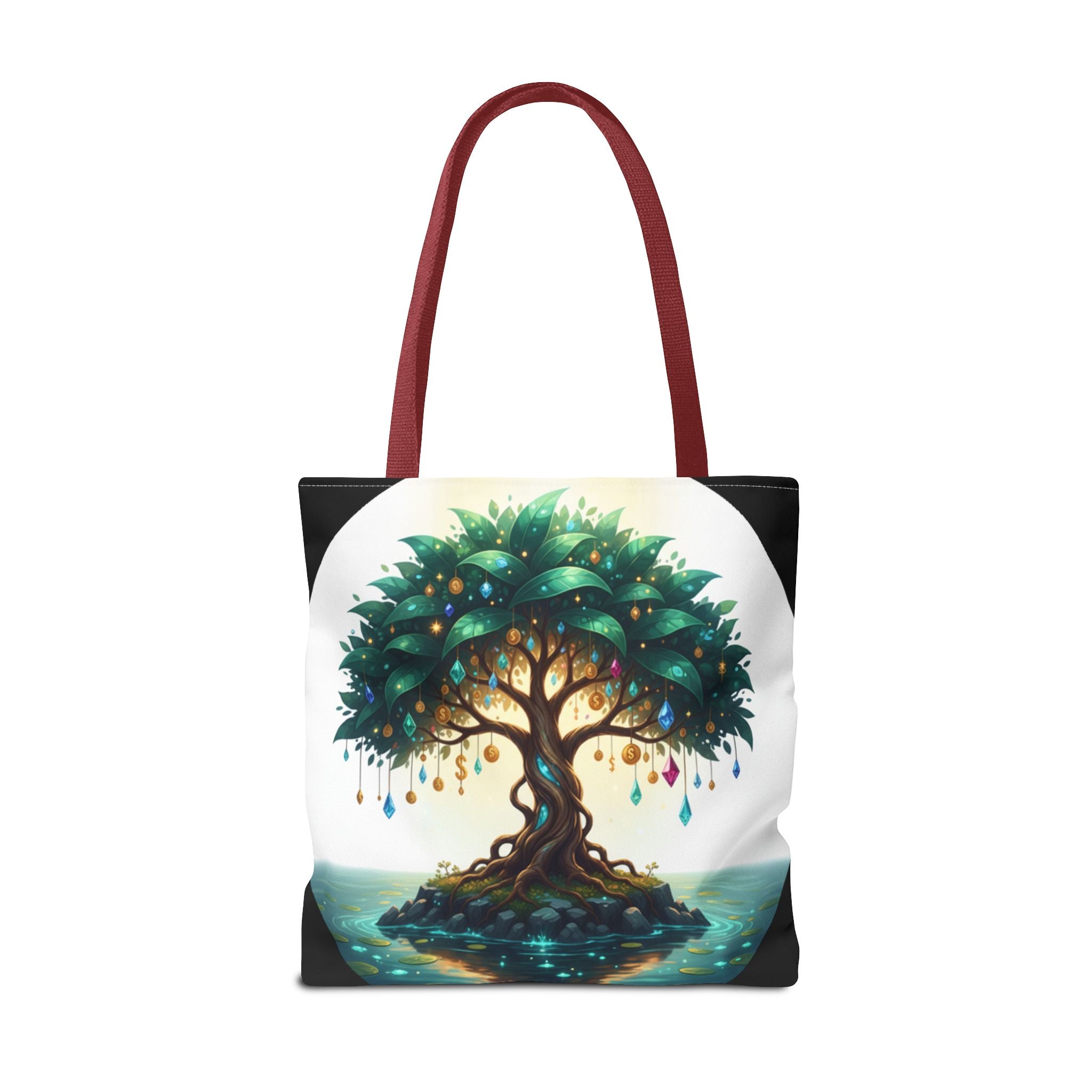 Enchanted Tree Tote Bag - Mystical Gem-Decorated Tree All-Over Print