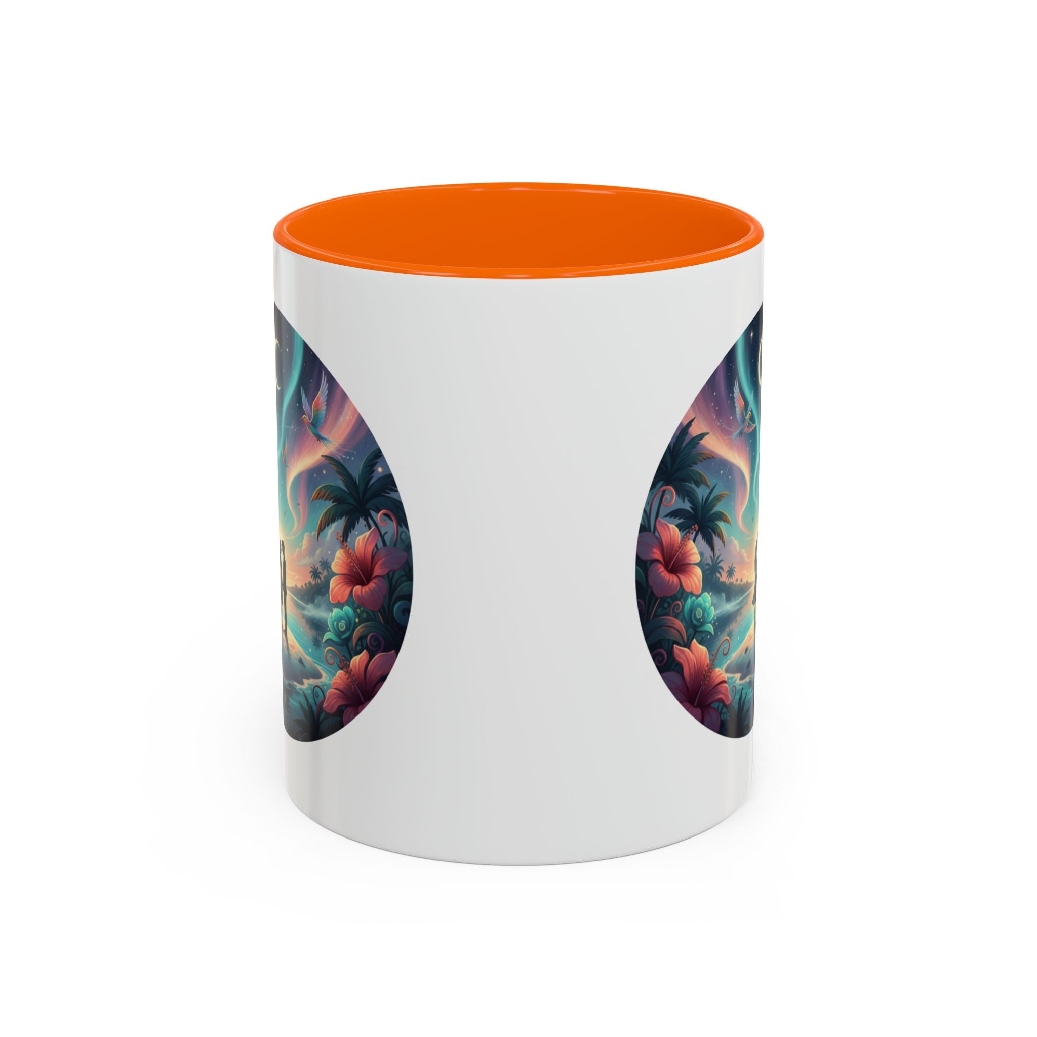 Tropical Sunset Coffee Mug — Romantic Beach Couple Accent Mug (11/15 oz)