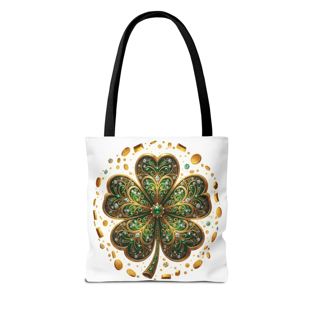 Celtic Shamrock Tote Bag — Green Four-Leaf Clover St. Patrick’s Day All-Over Print