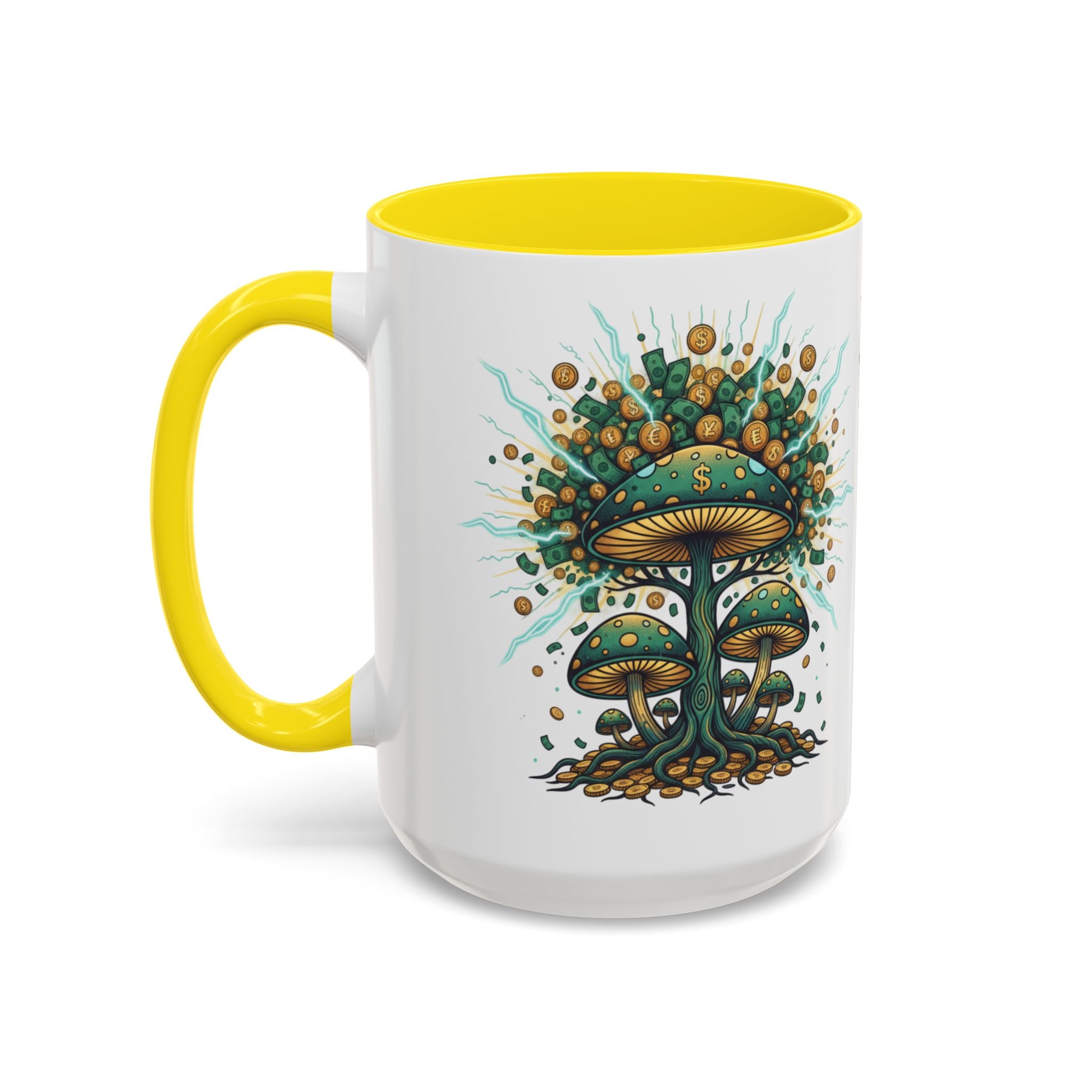 Accent Coffee Mug — 'Money Flows to Me Freely' Mushroom Abundance Design (11/15oz)