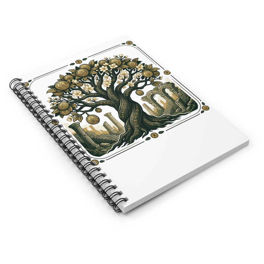Ruins & Golden Tree Spiral Notebook — Illustrated Lined Journal for Writers & Fantasy Fans