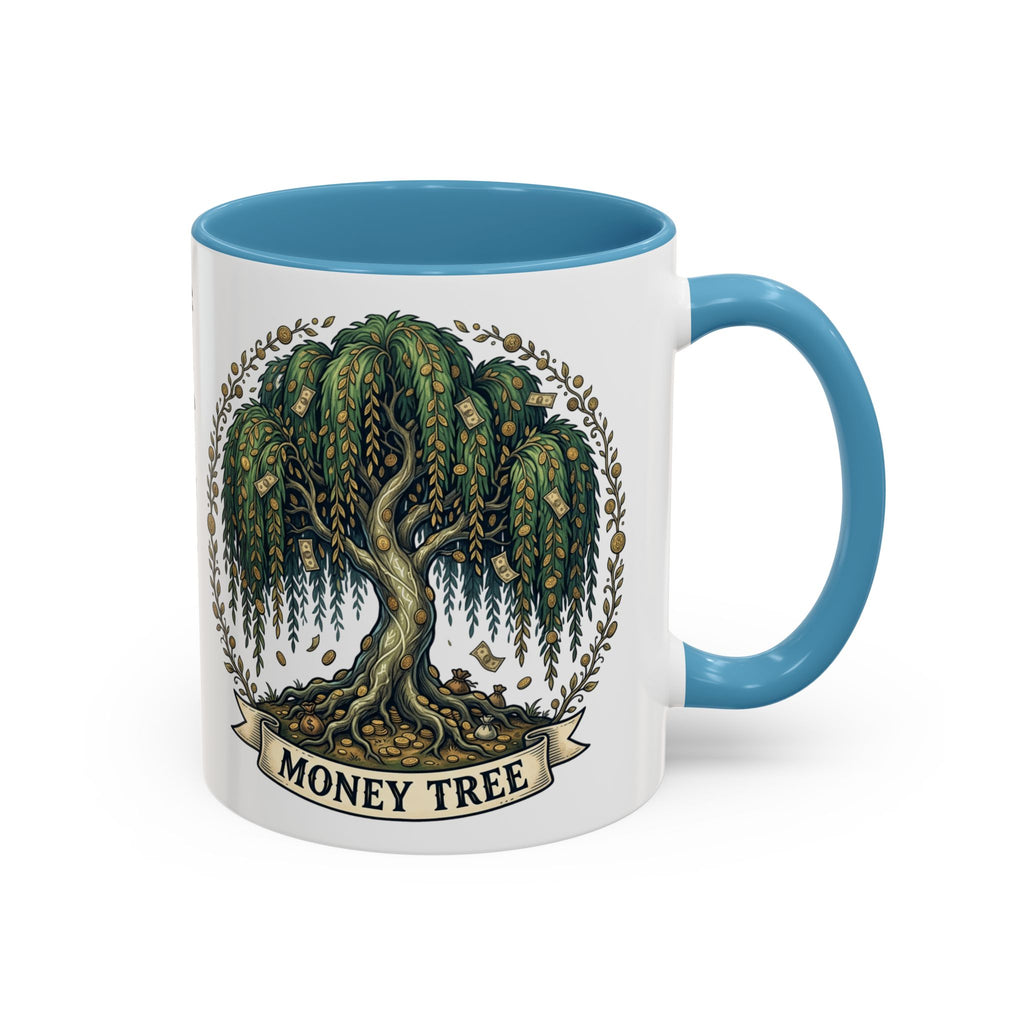 Money Tree Accent Coffee Mug — Inspirational 11/15oz Ceramic Mug with "Money Tree" Design
