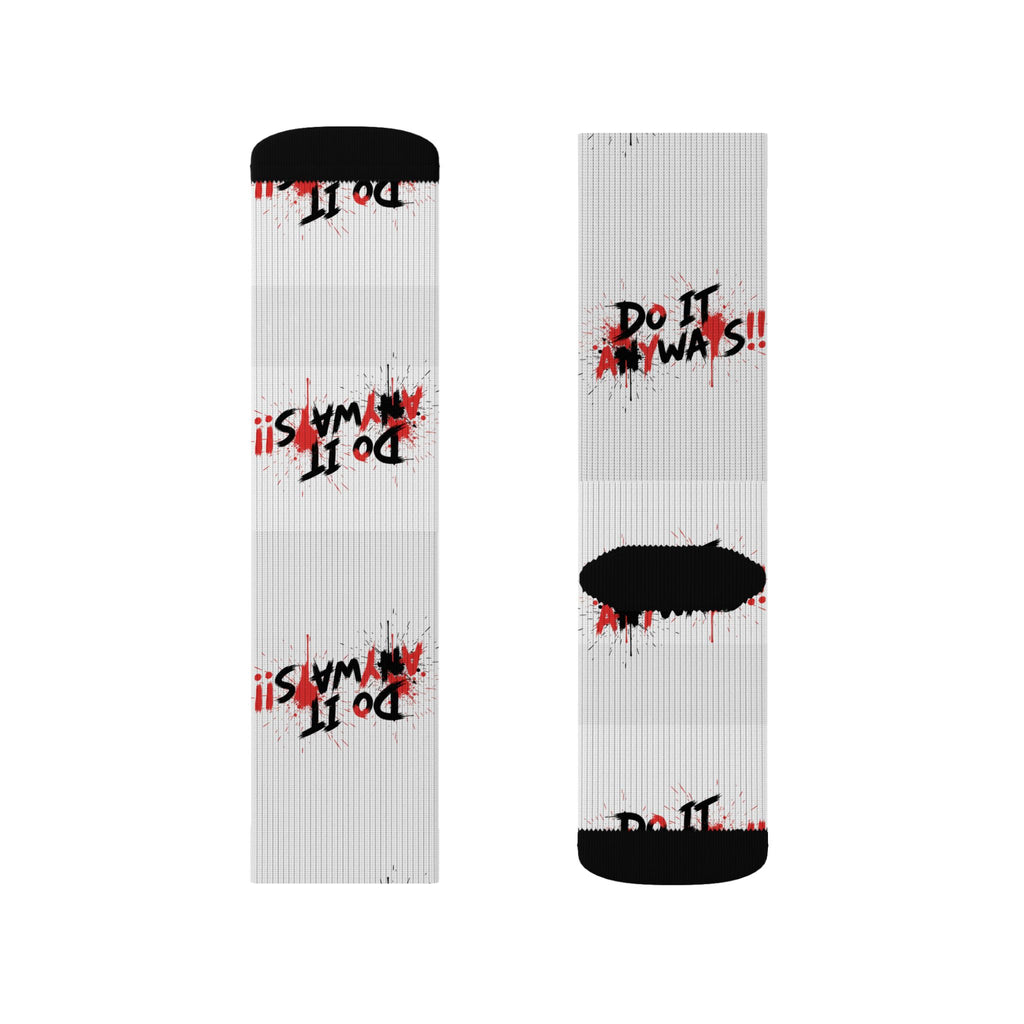 Sublimation Socks - “Do It Always!!” Graphic Athletic Crew Socks