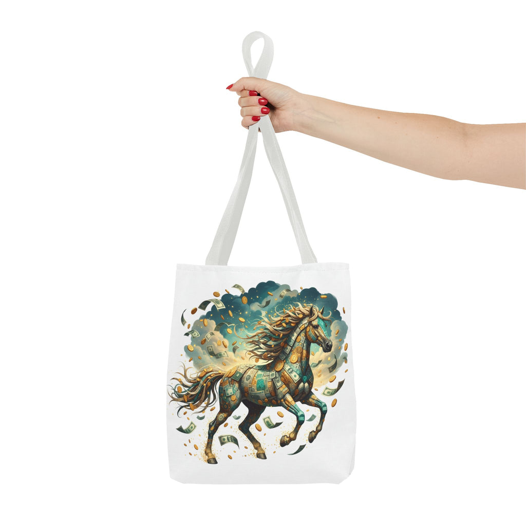 Running Horse Art Tote Bag — Boho Celestial Horse Print